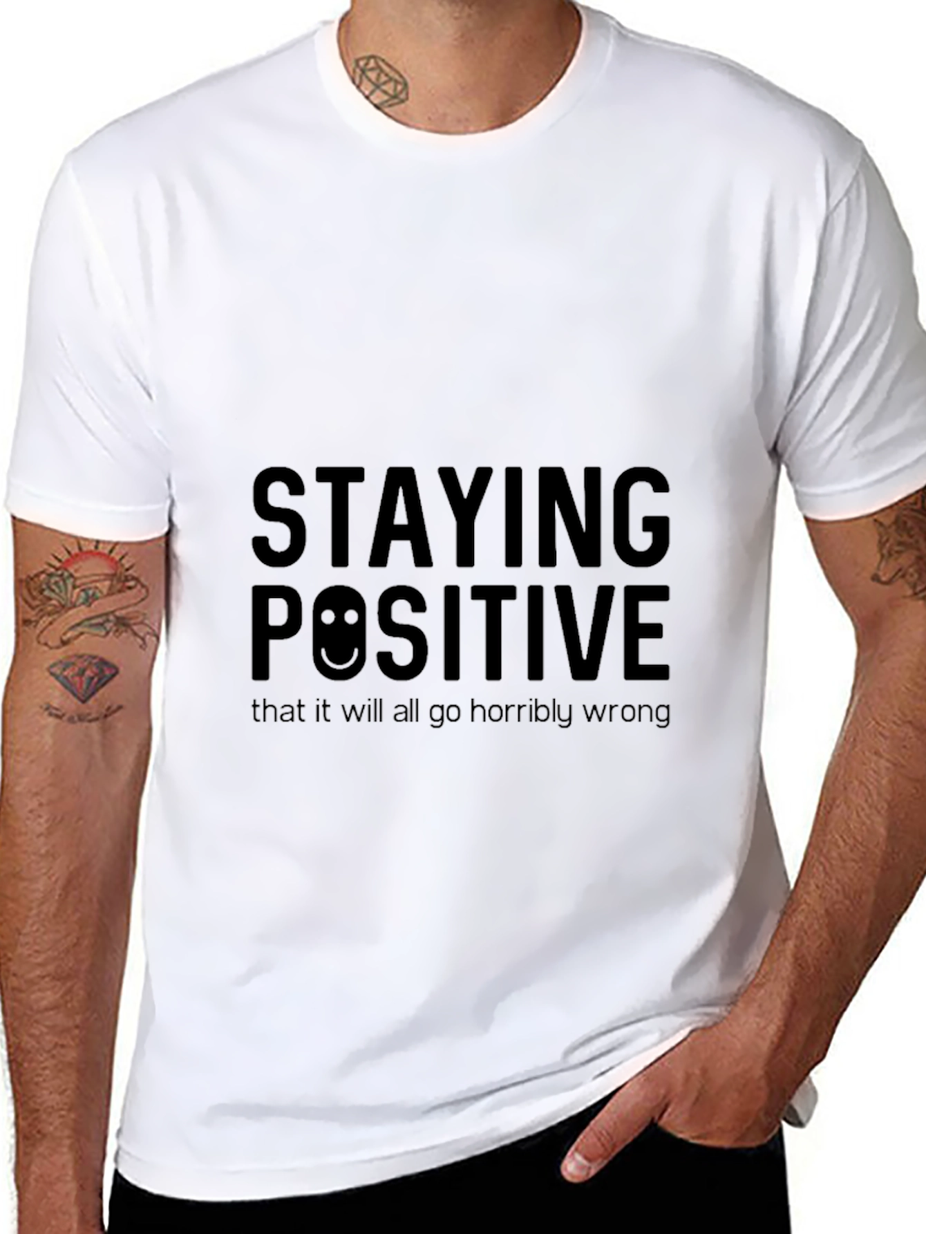 Staying Positive Graphic Black T-Shirt
