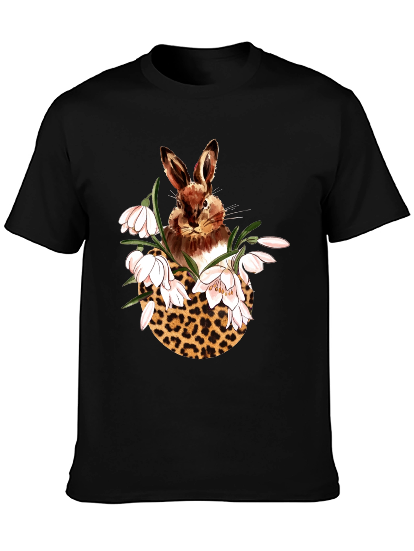 Rabbit Leopard Floral T-Shirt