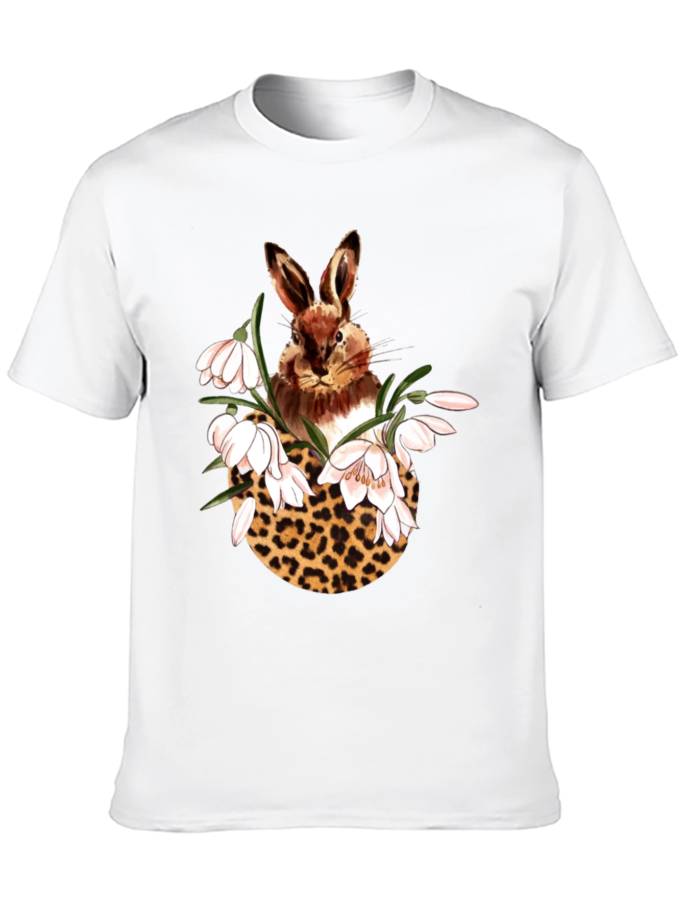 Rabbit Leopard Floral T-Shirt