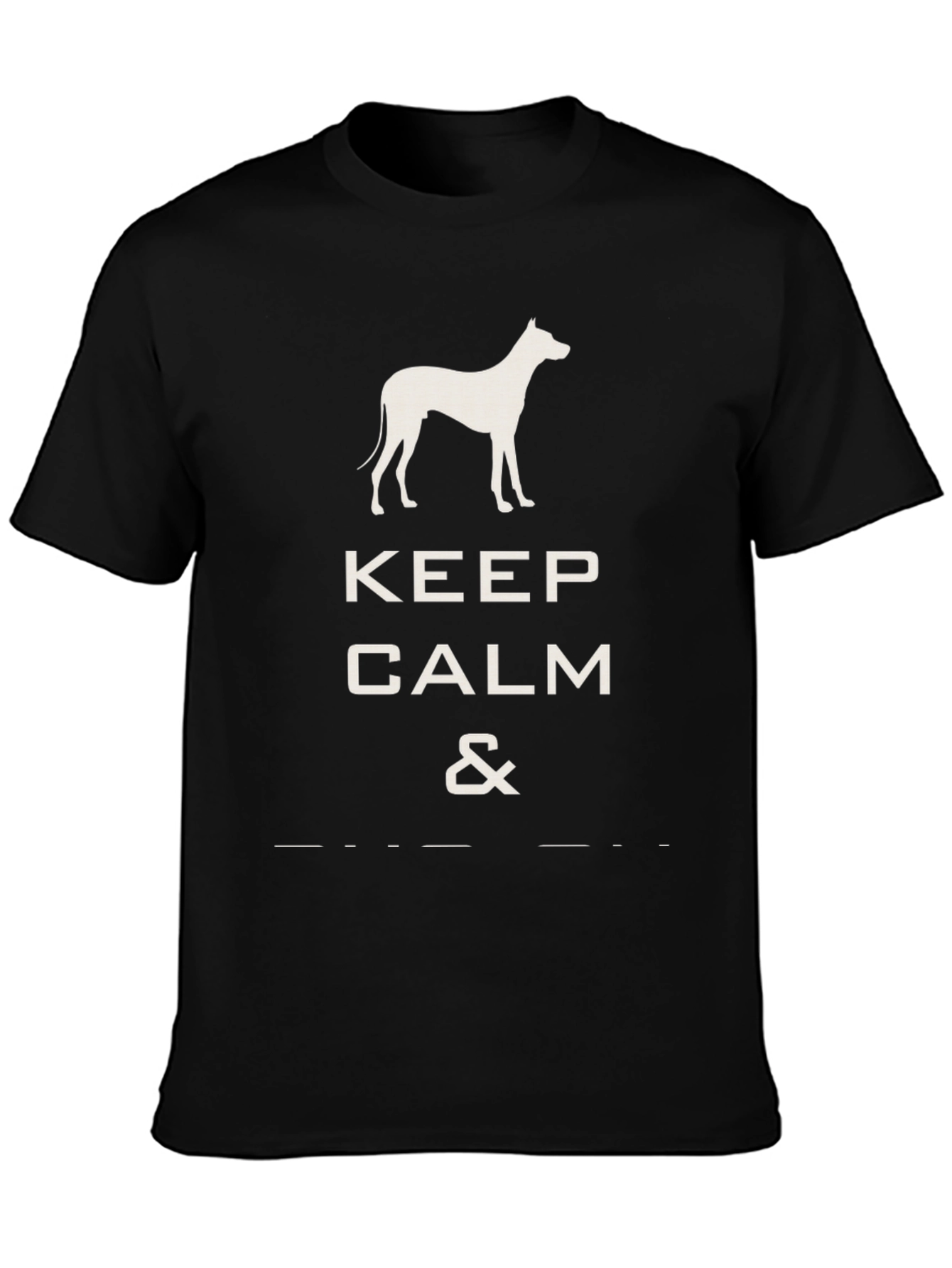 Keep Calm Dog T-Shirt - Black Graphic Tee