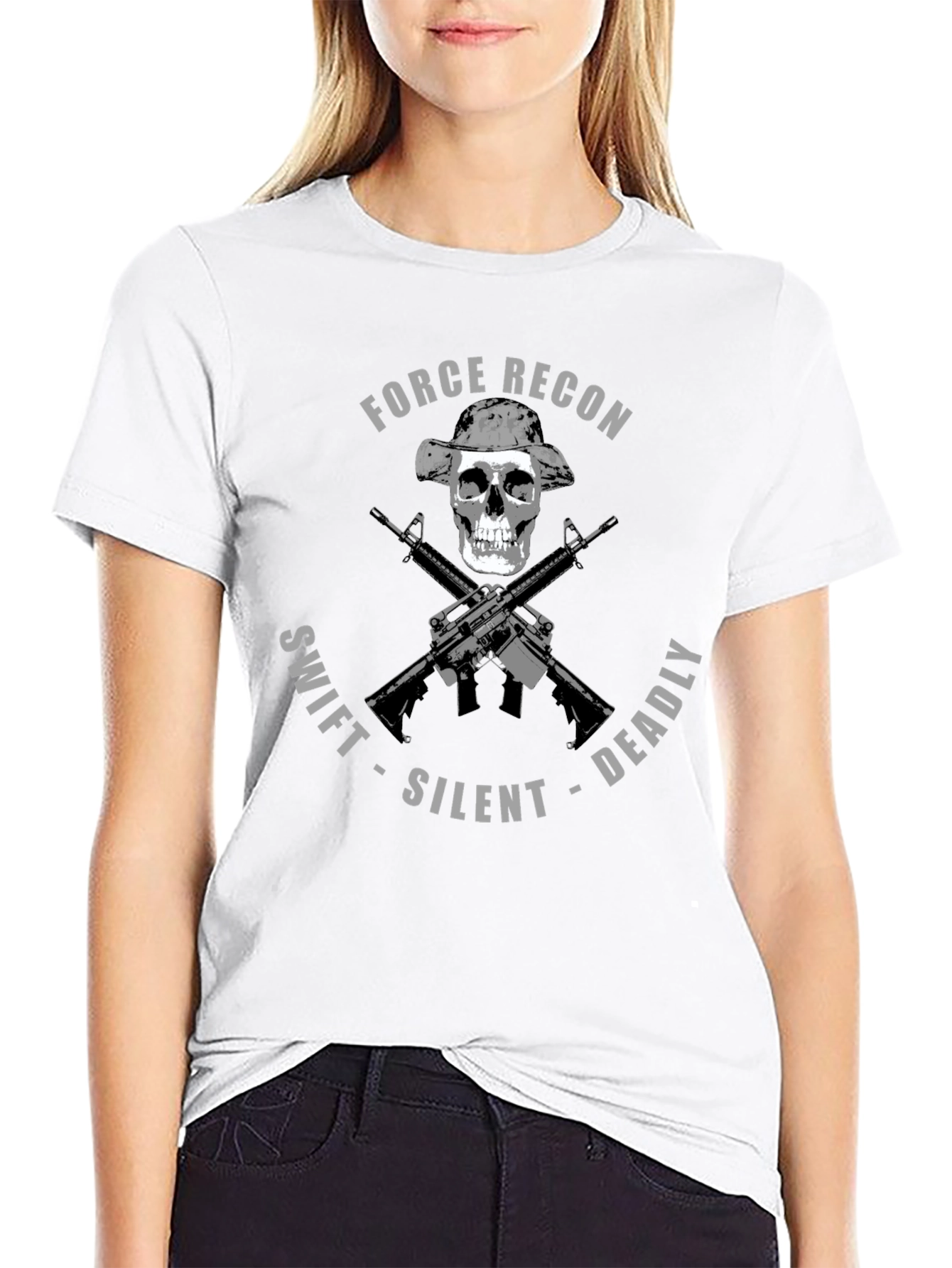 Force Recon Skull T-Shirt: Swift Silent Deadly Tee