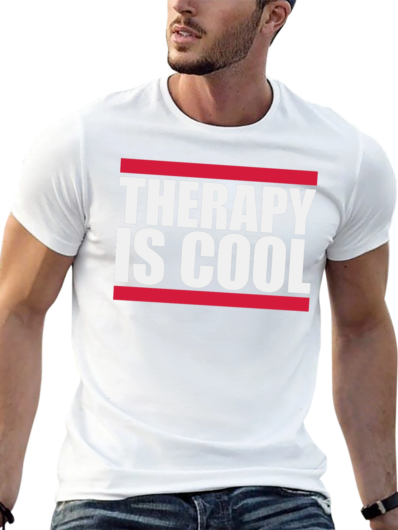 Therapy Is Cool Graphic Tee - Black Cotton T-Shirt