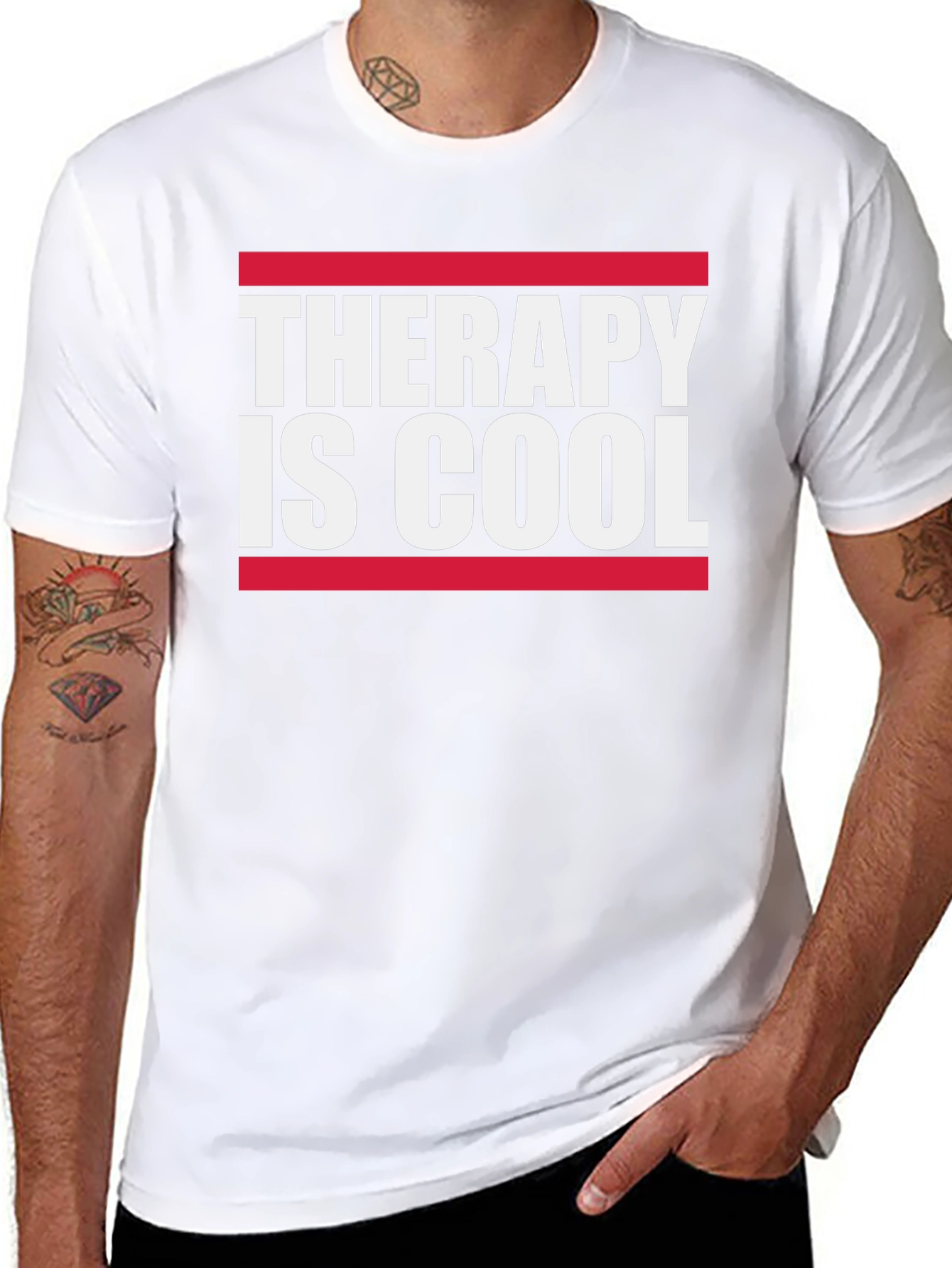 Therapy Is Cool Graphic Tee - Black Cotton T-Shirt