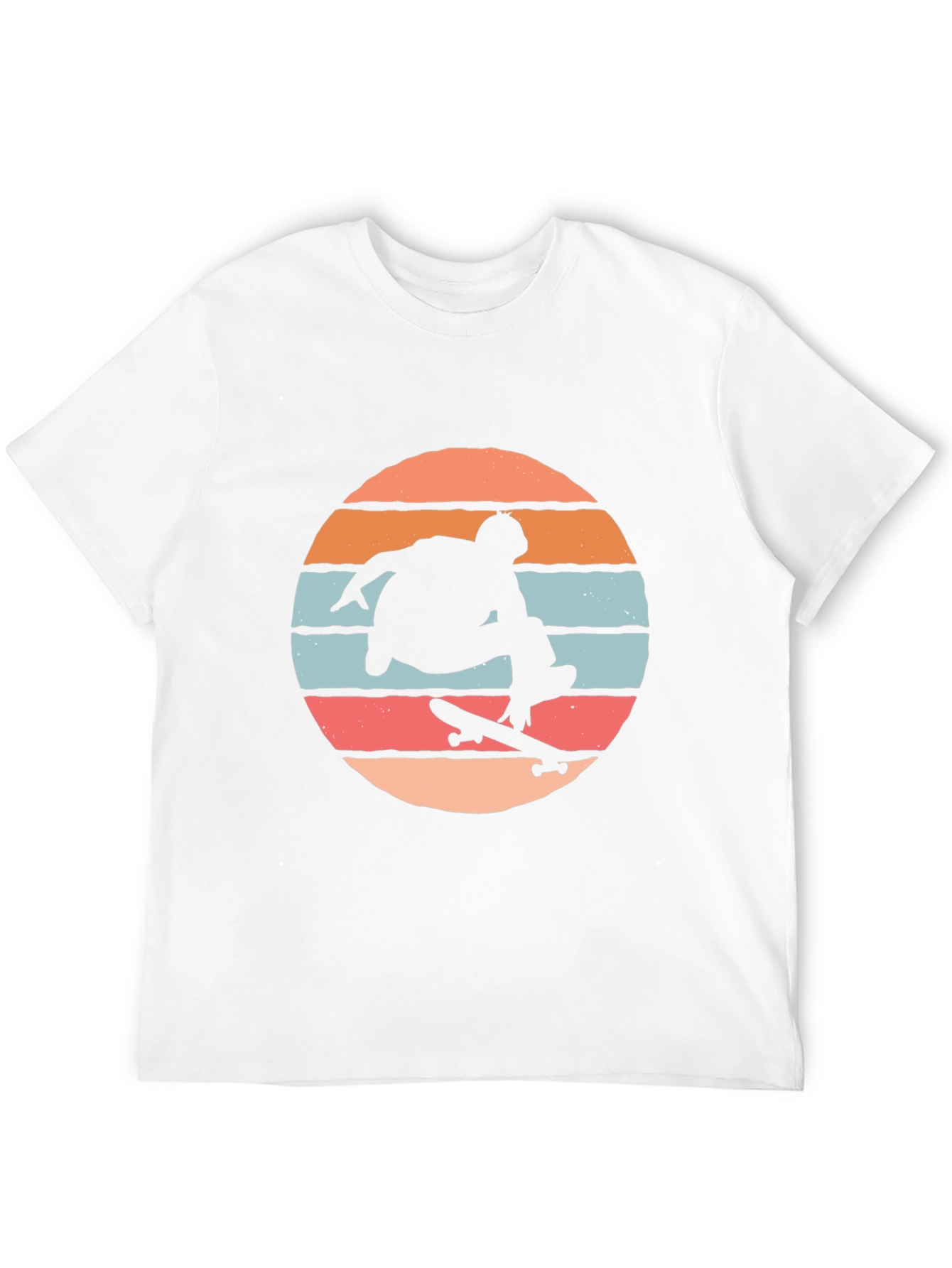 Skateboarder Silhouette Tee - Retro Sunset Design