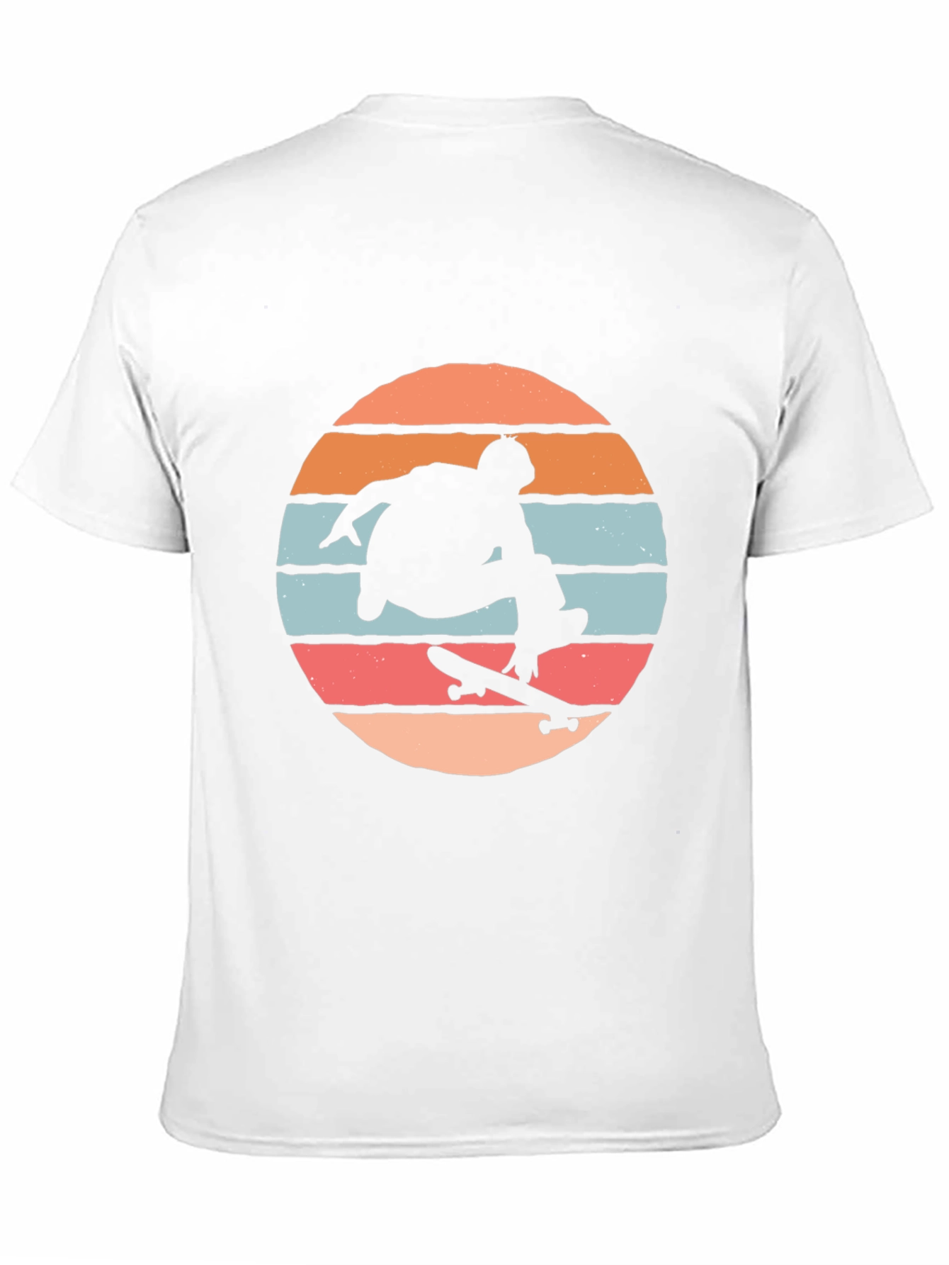 Skateboarder Silhouette Tee - Retro Sunset Design
