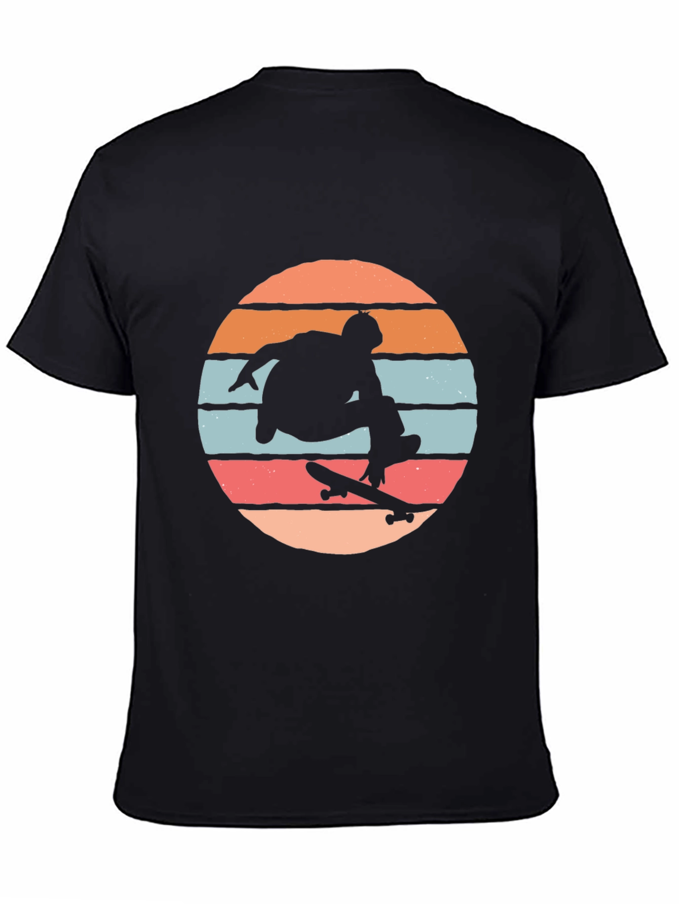 Skateboarder Silhouette Tee - Retro Sunset Design