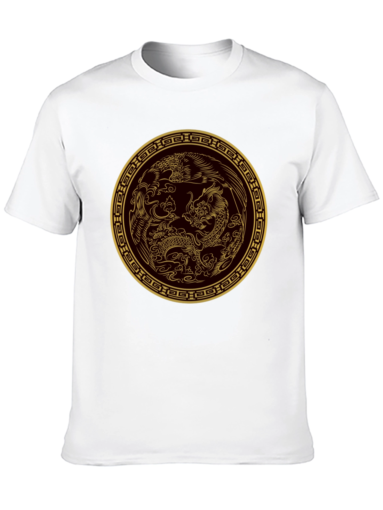 Dragon & Phoenix Graphic Tee - Black