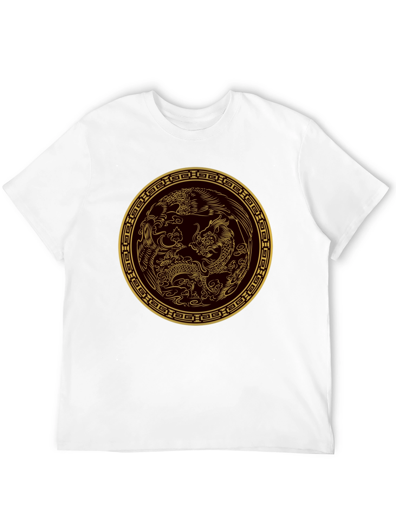 Dragon & Phoenix Graphic Tee - Black