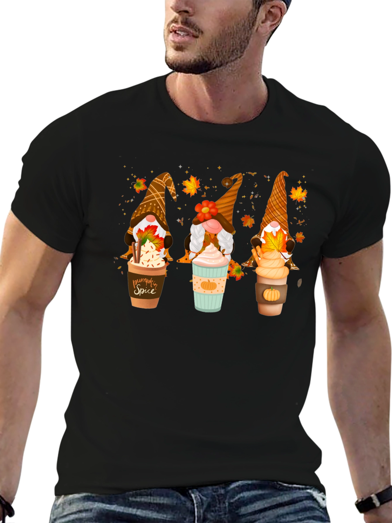 Fall Gnomes Latte Art T-Shirt