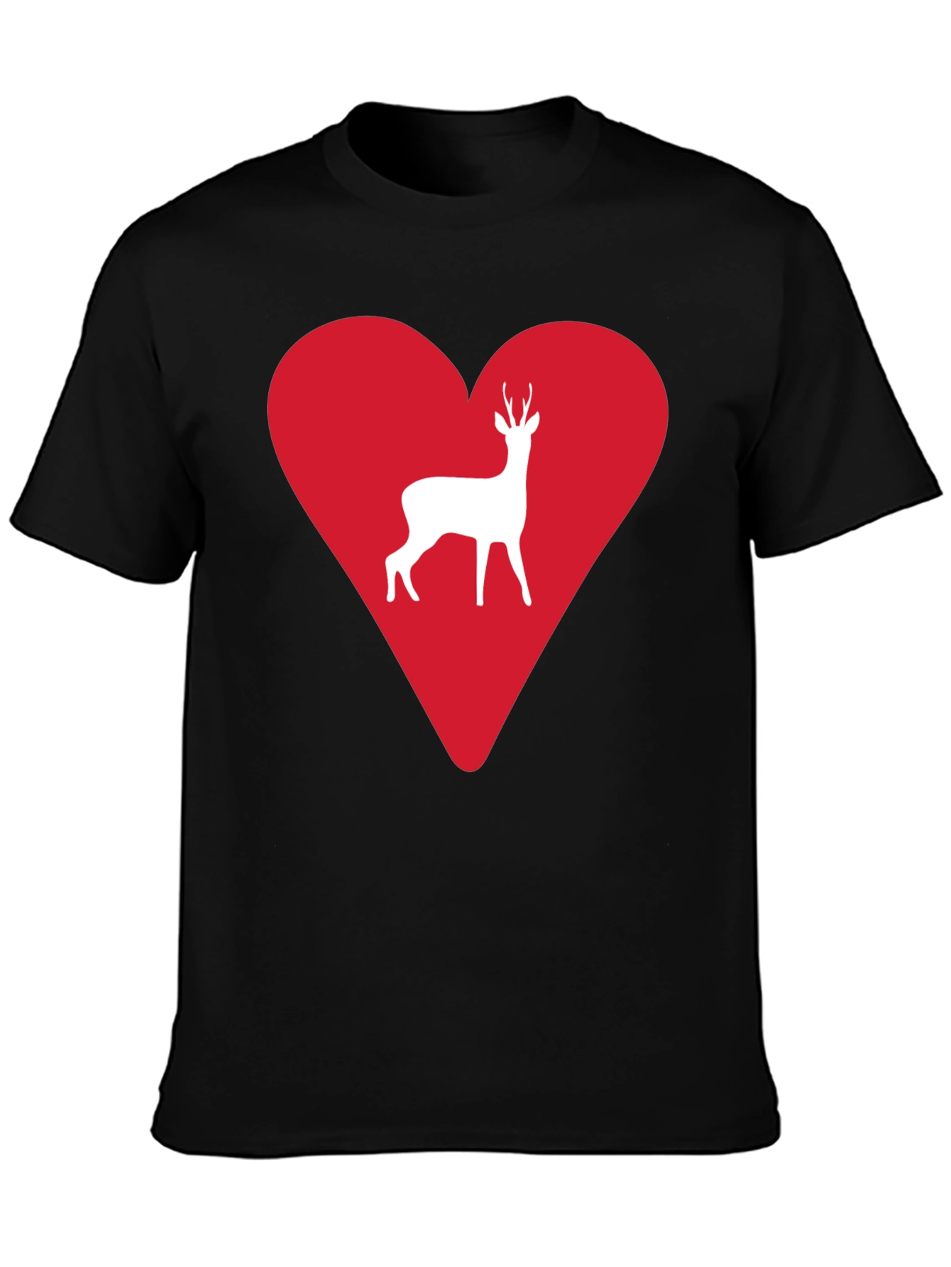 Deer Heart Graphic Tee - Mens Black T-Shirt