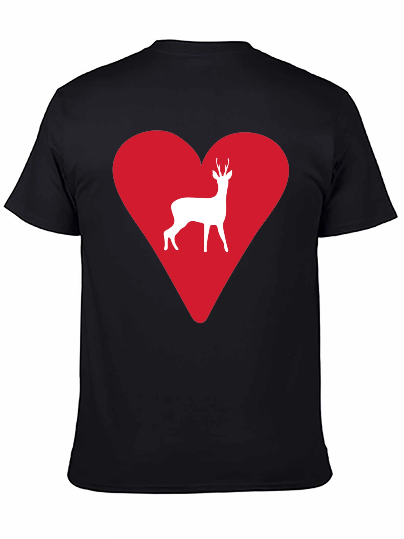 Deer Heart Graphic Tee - Mens Black T-Shirt
