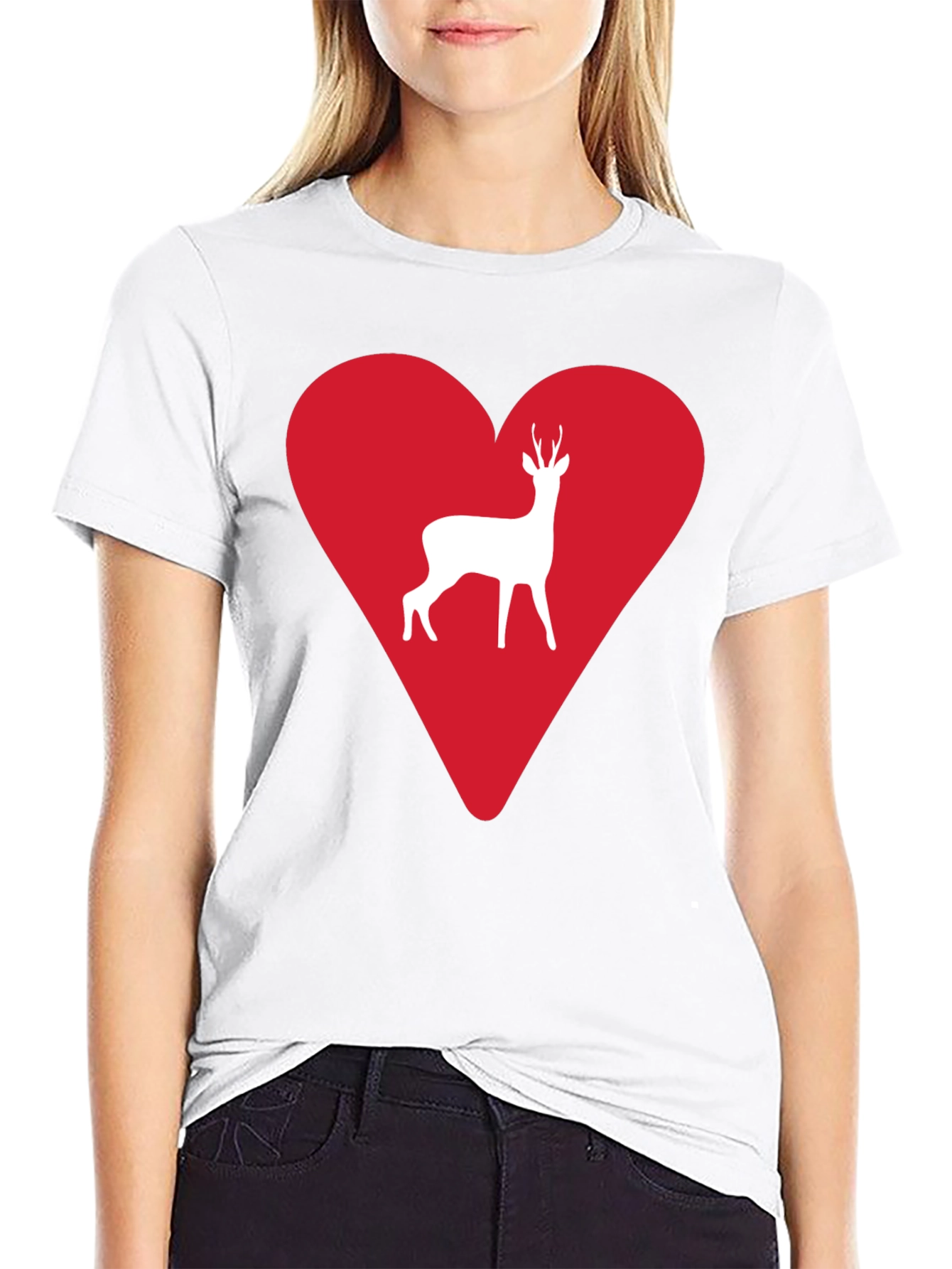 Deer Heart Graphic Tee - Mens Black T-Shirt