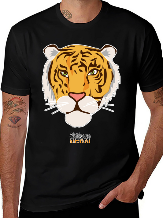 Chitwan Nepal Tiger Graphic Tee - Black