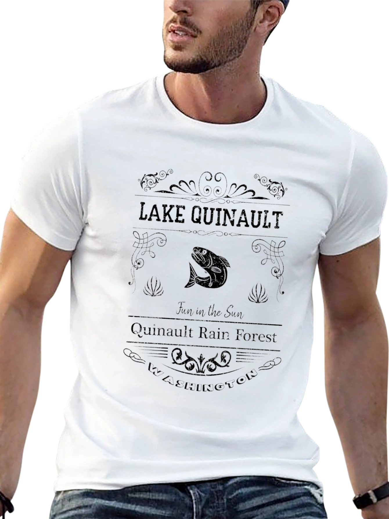 Lake Quinault Black Graphic T-Shirt