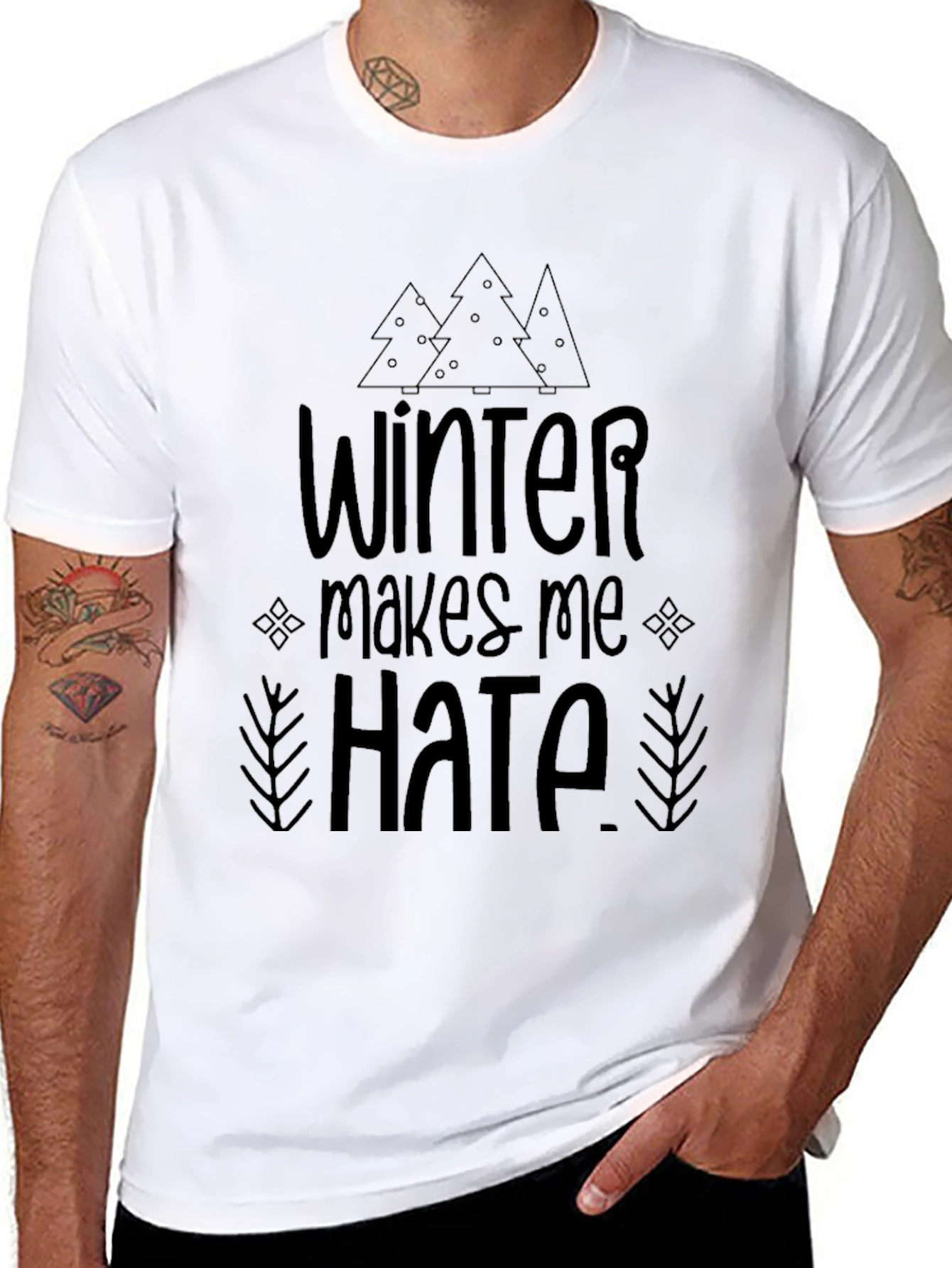 Winter Hater Black Graphic T-Shirt