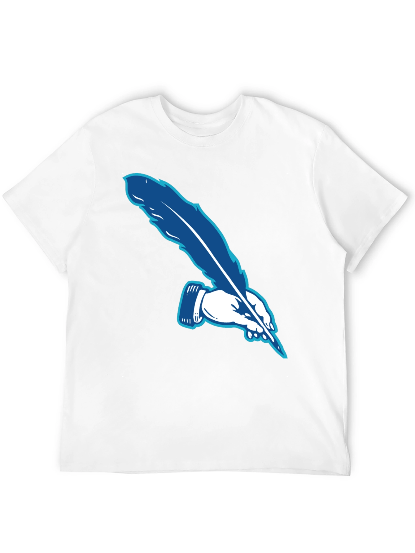 Feather Pen Graphic Tee - Stylish & Unique