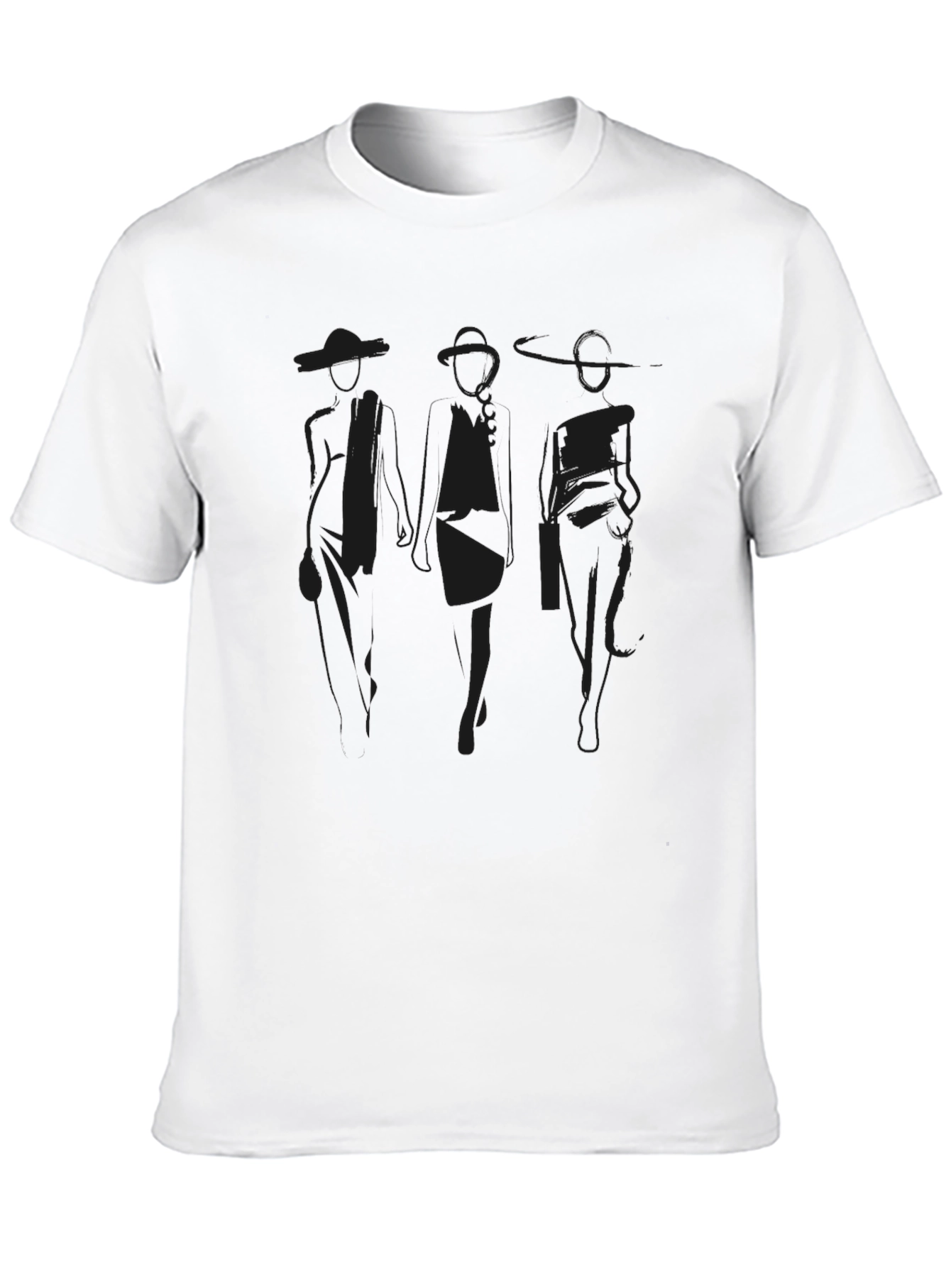 Minimalist Fashion Figure T-Shirt - Black