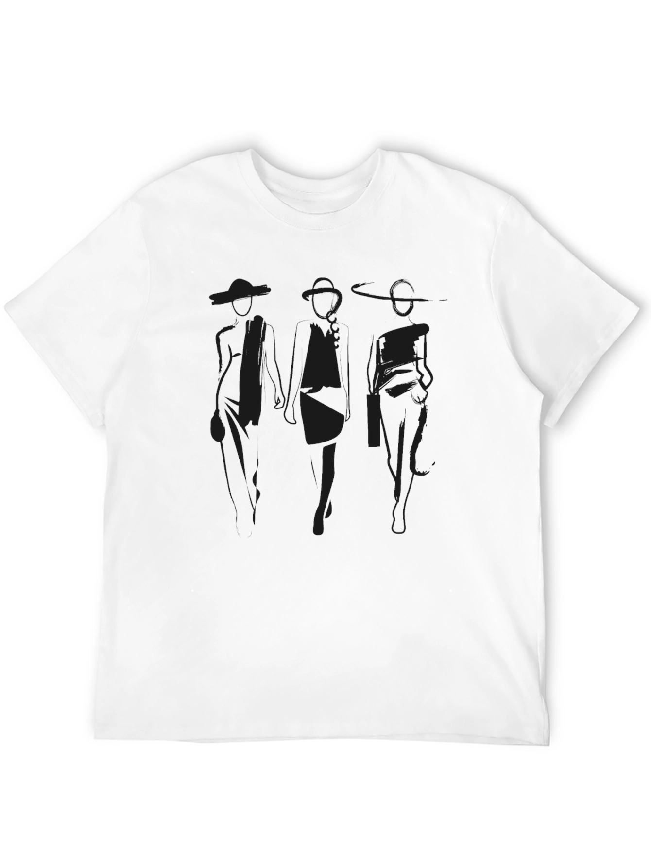 Minimalist Fashion Figure T-Shirt - Black
