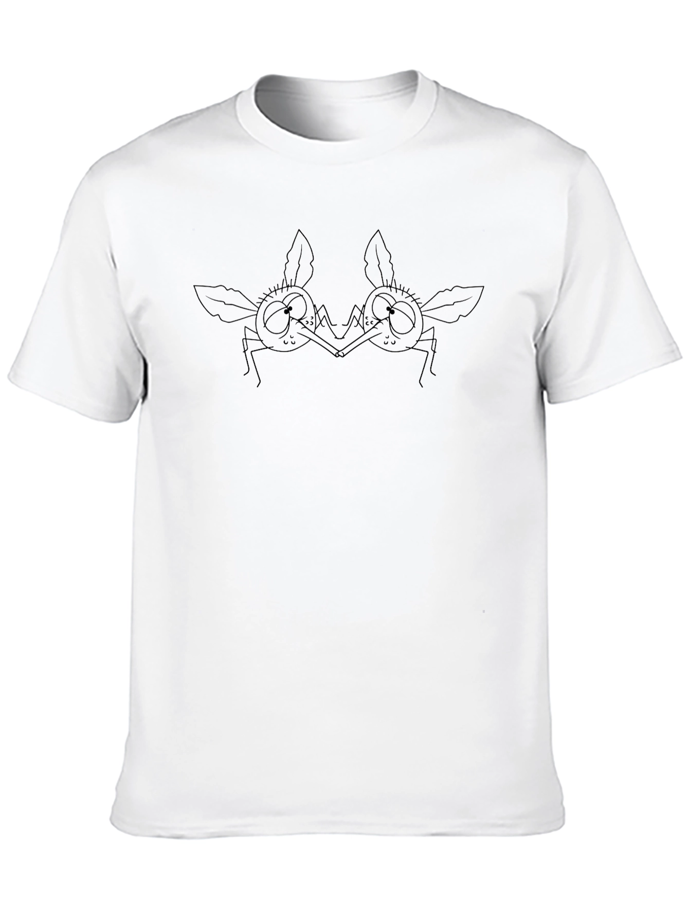 Abstract Insect Graphic Tee - Casual Black T-Shirt