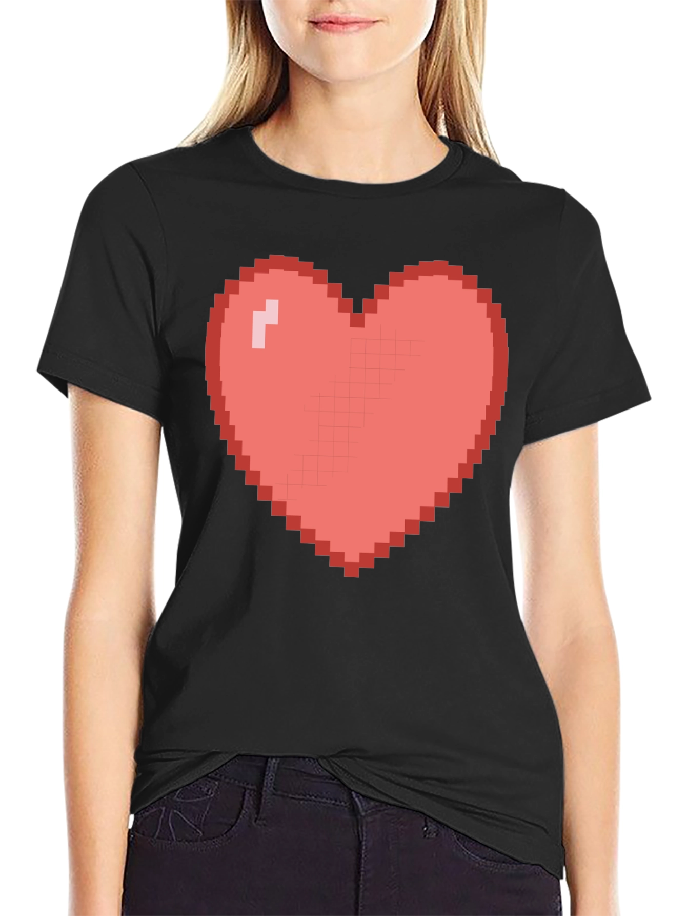 Pixel Heart Graphic Tee - Gamer Style