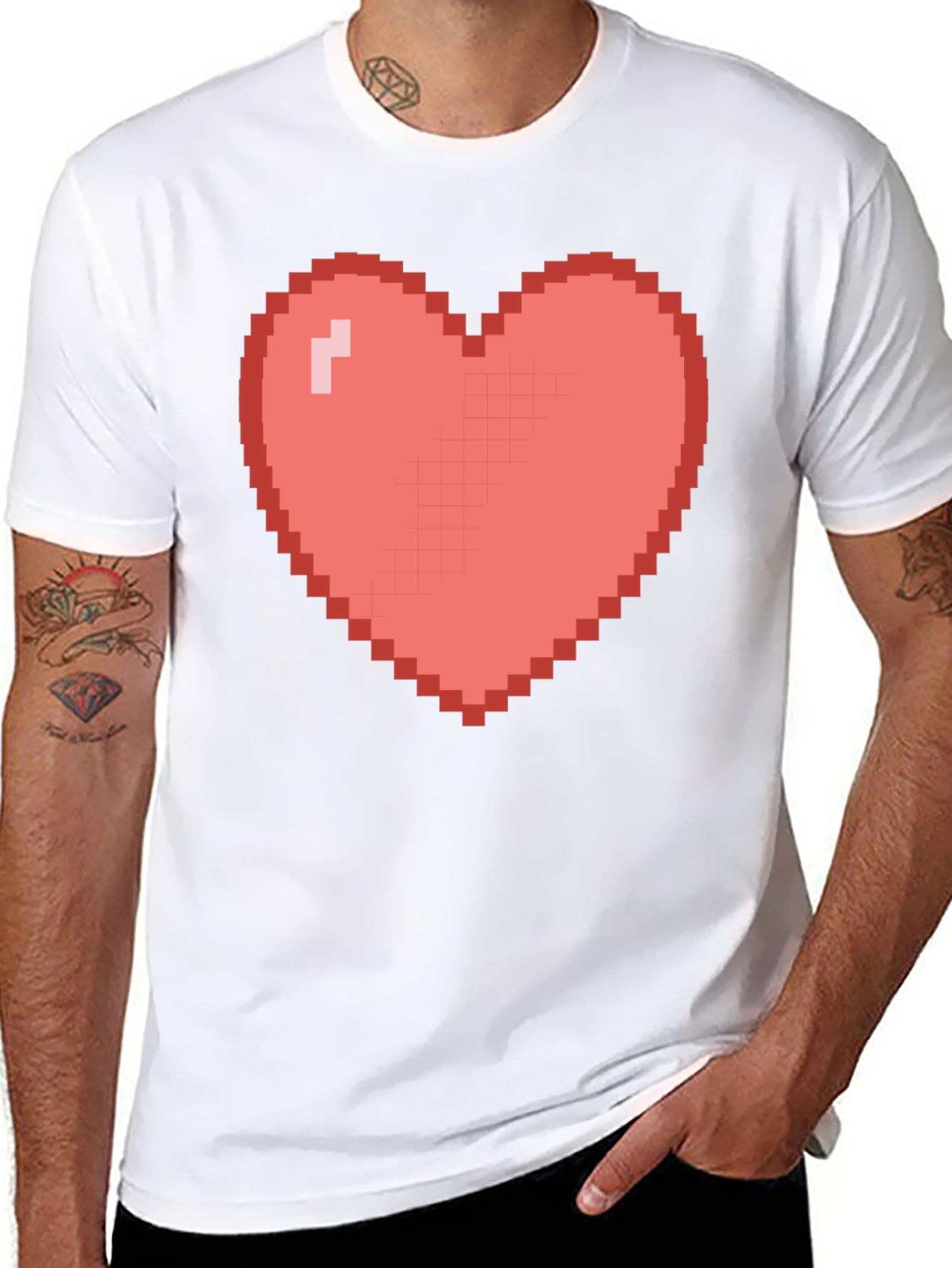 Pixel Heart Graphic Tee - Gamer Style