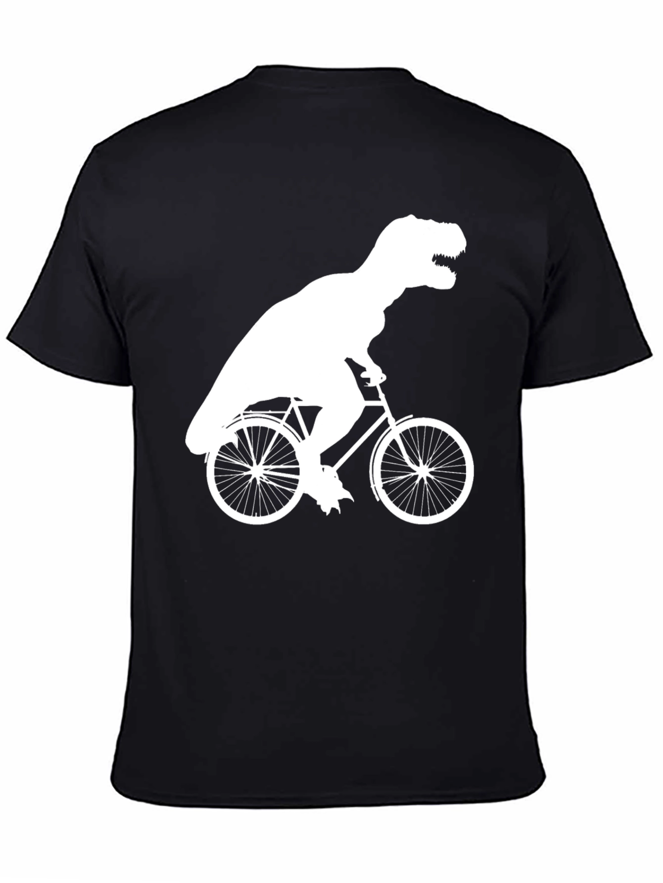 T-Rex Riding Bike Graphic Tee - Black