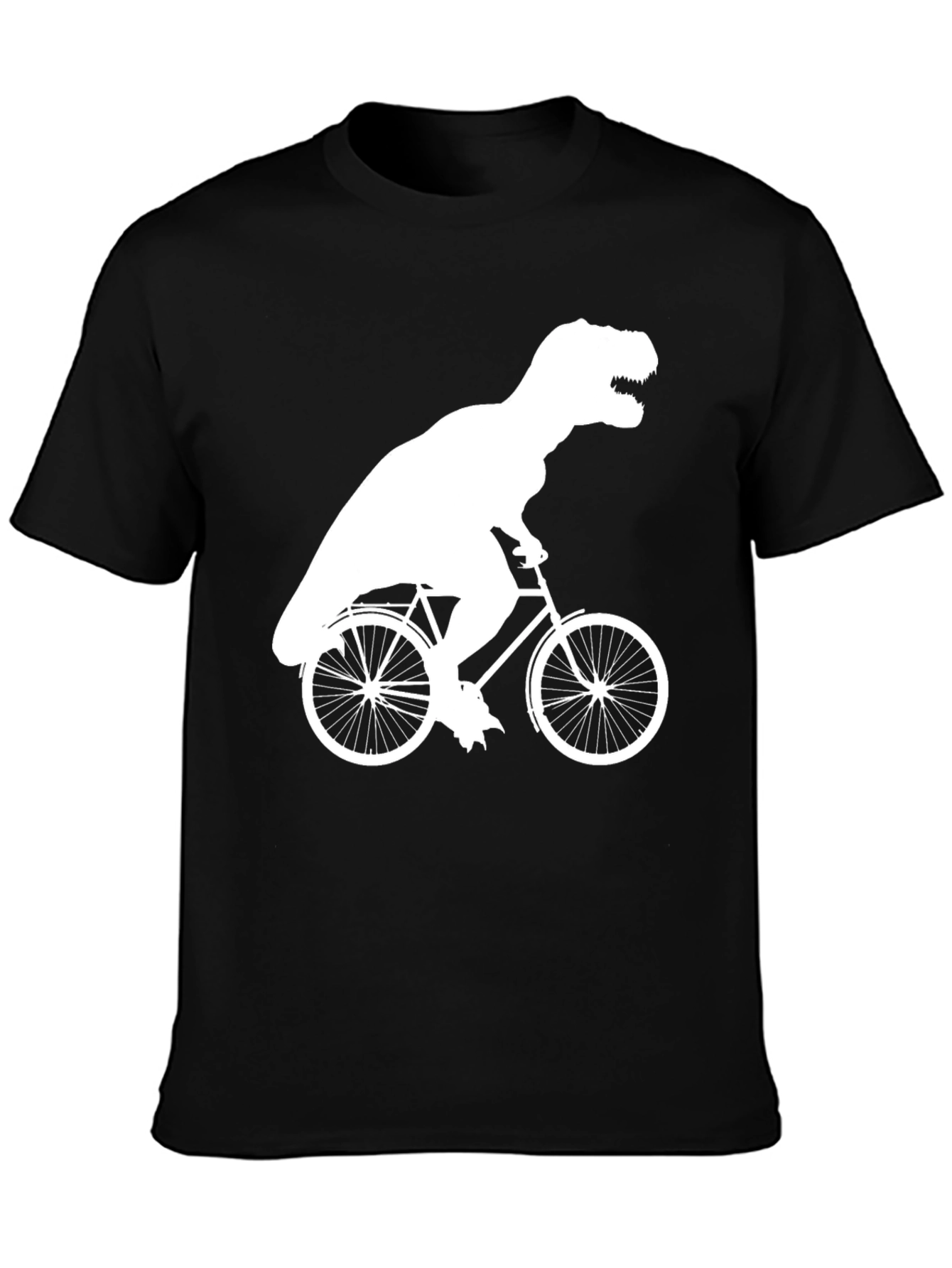 T-Rex Riding Bike Graphic Tee - Black