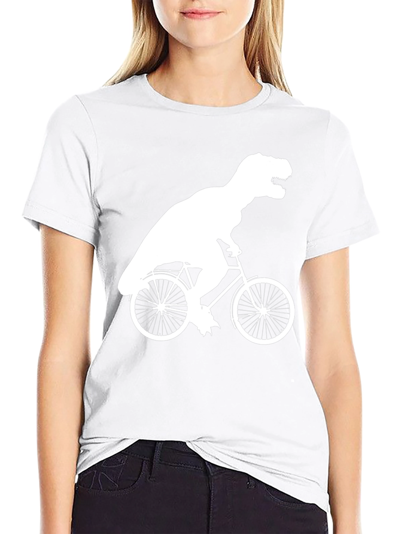 T-Rex Riding Bike Graphic Tee - Black