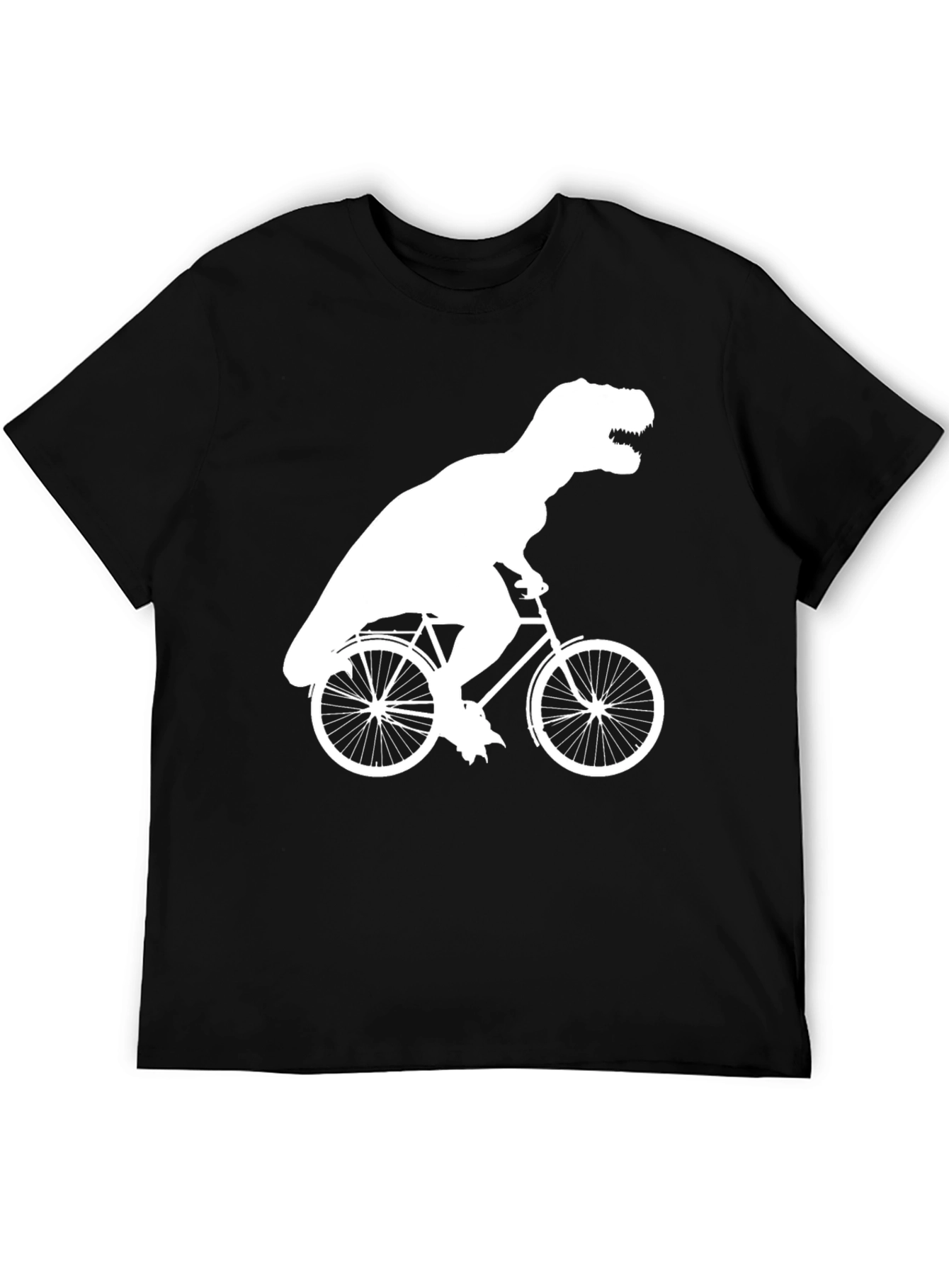 T-Rex Riding Bike Graphic Tee - Black