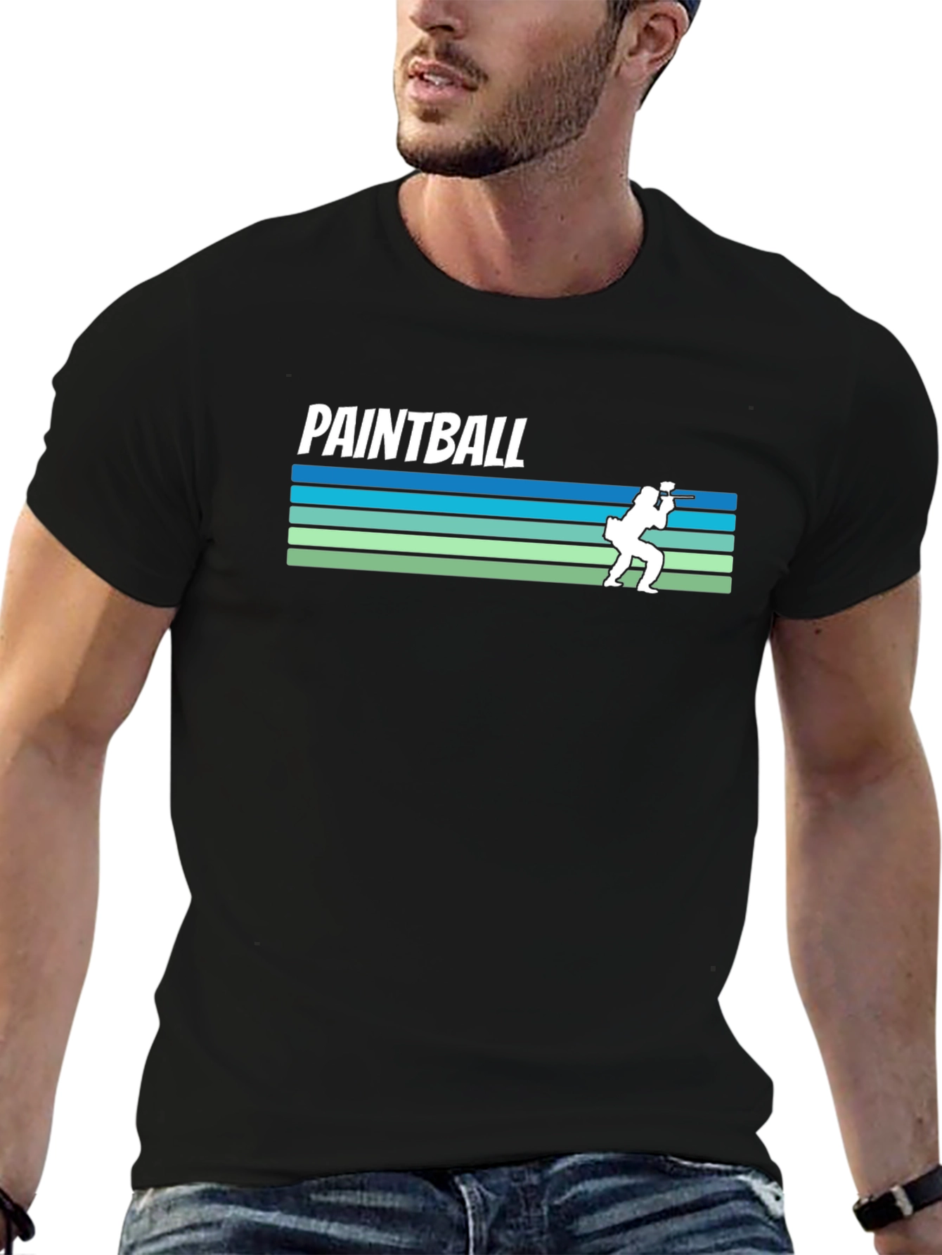 Paintball Retro Style Black T-Shirt