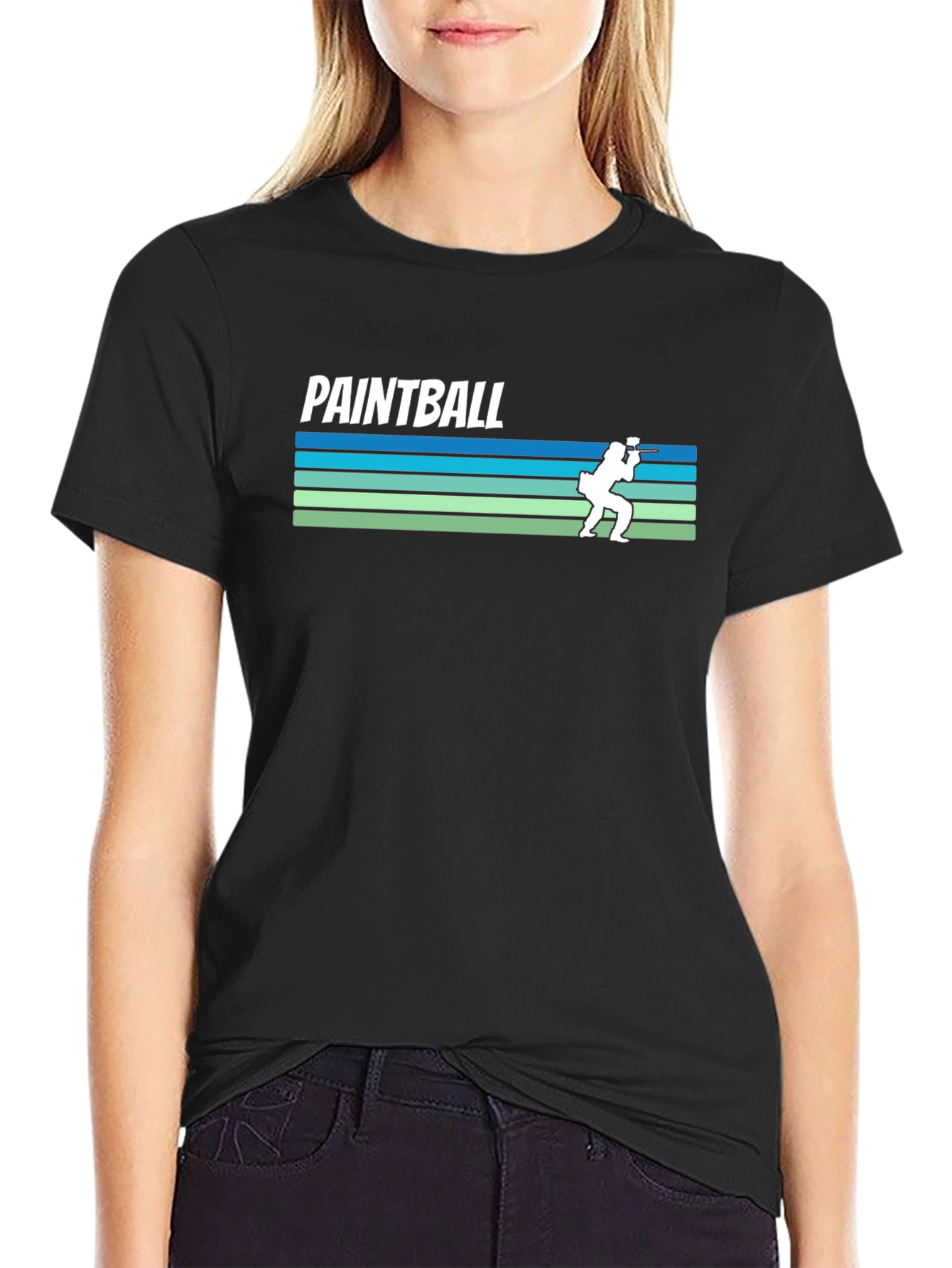 Paintball Retro Style Black T-Shirt