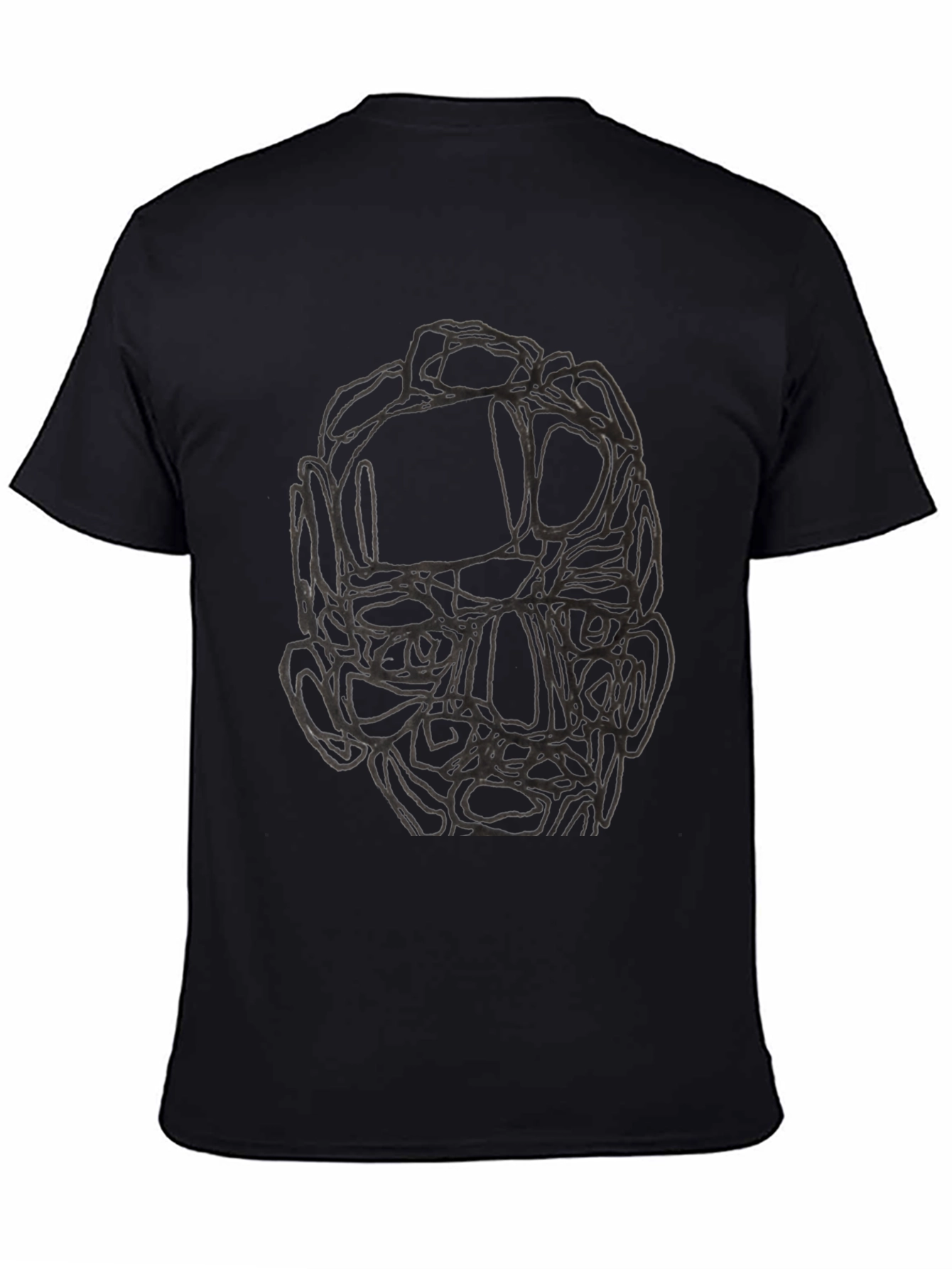 Abstract Face Graphic Black T-Shirt