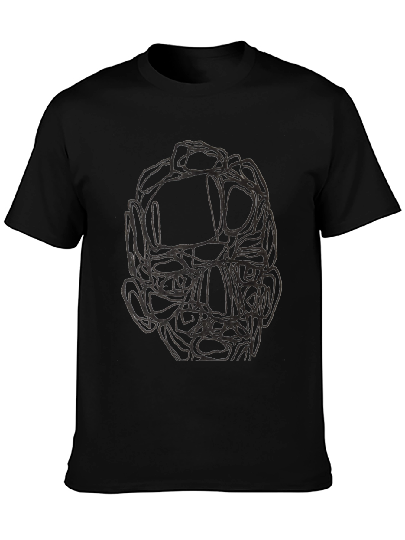 Abstract Face Graphic Black T-Shirt