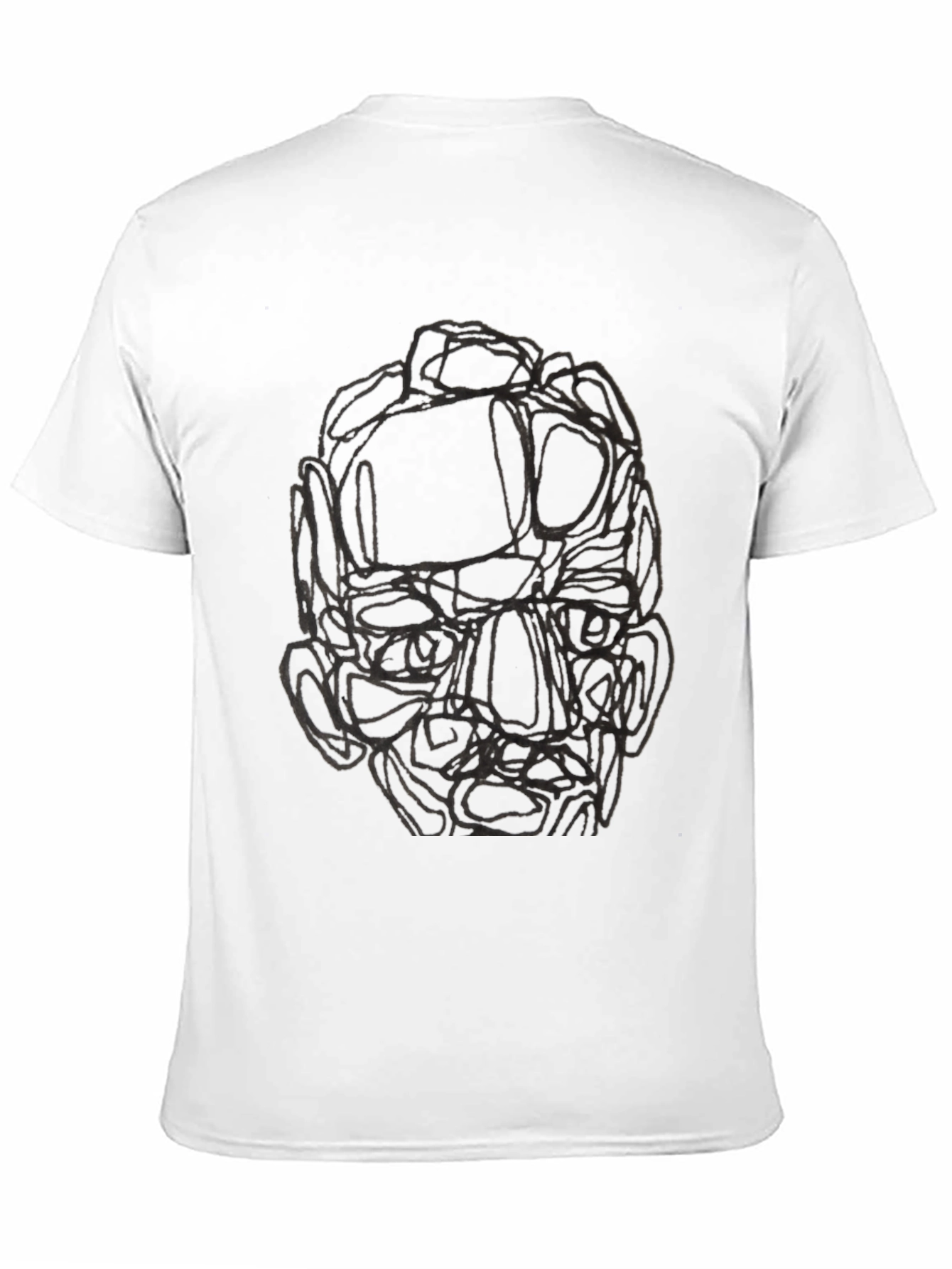 Abstract Face Graphic Black T-Shirt