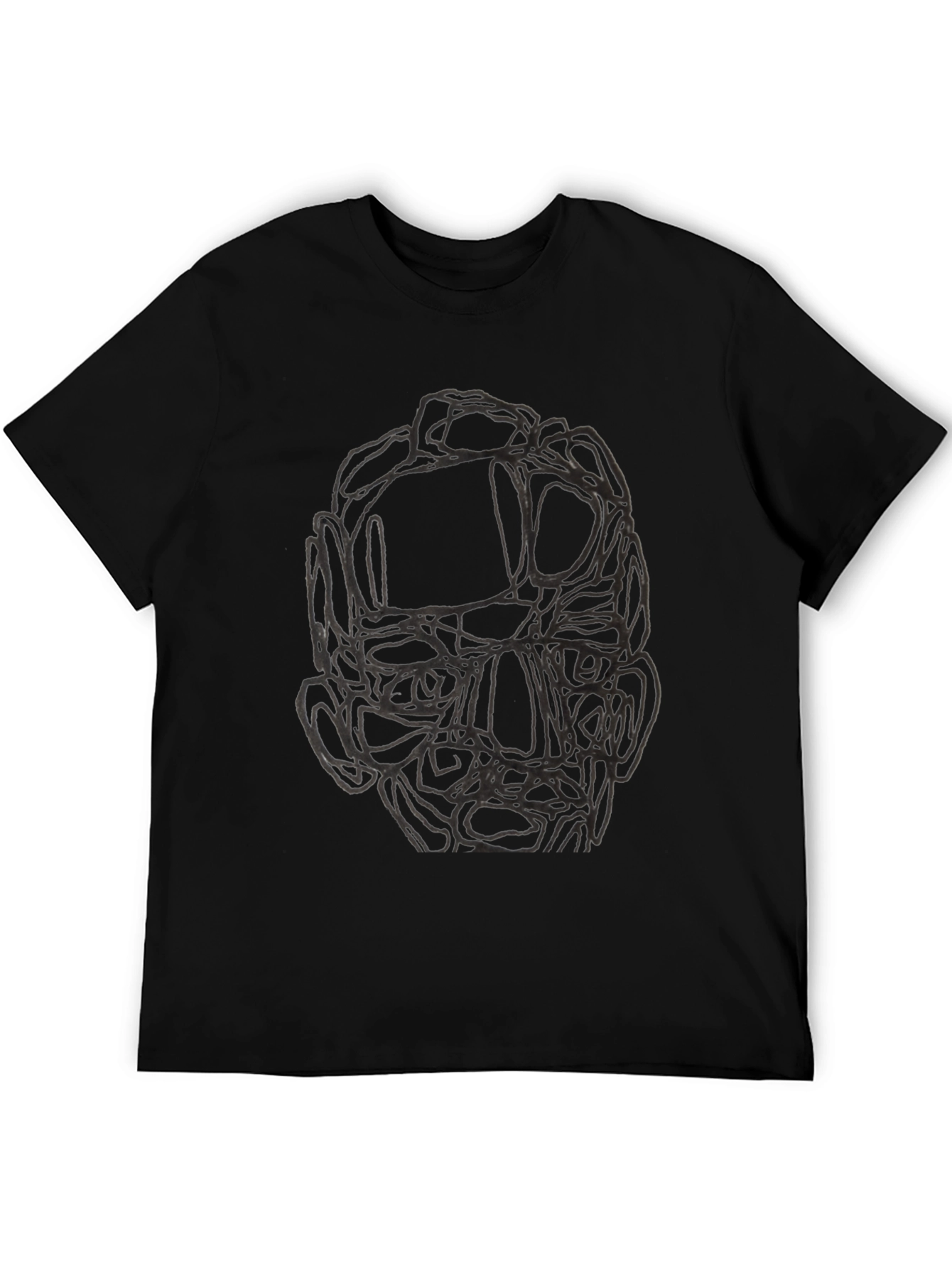 Abstract Face Graphic Black T-Shirt