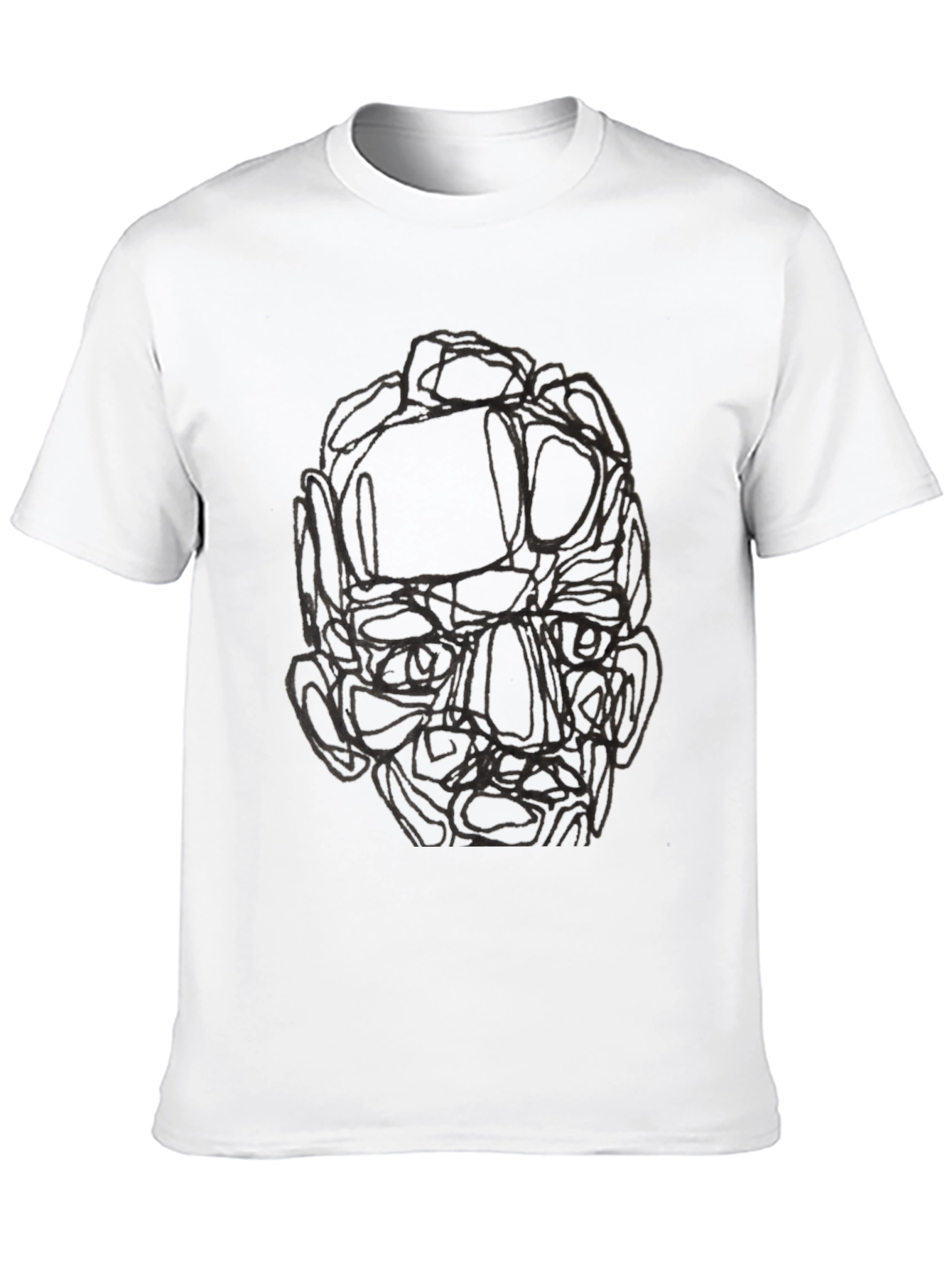 Abstract Face Graphic Black T-Shirt
