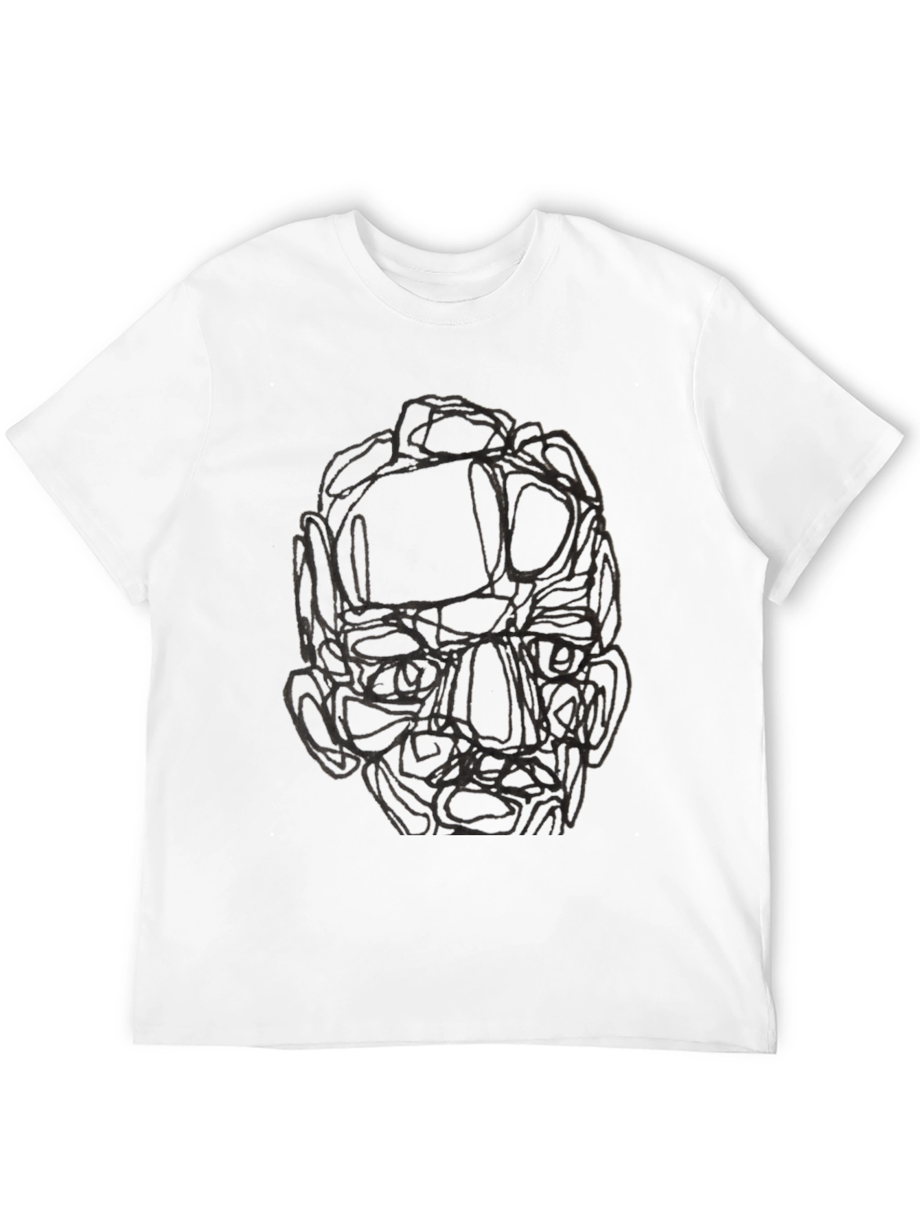 Abstract Face Graphic Black T-Shirt