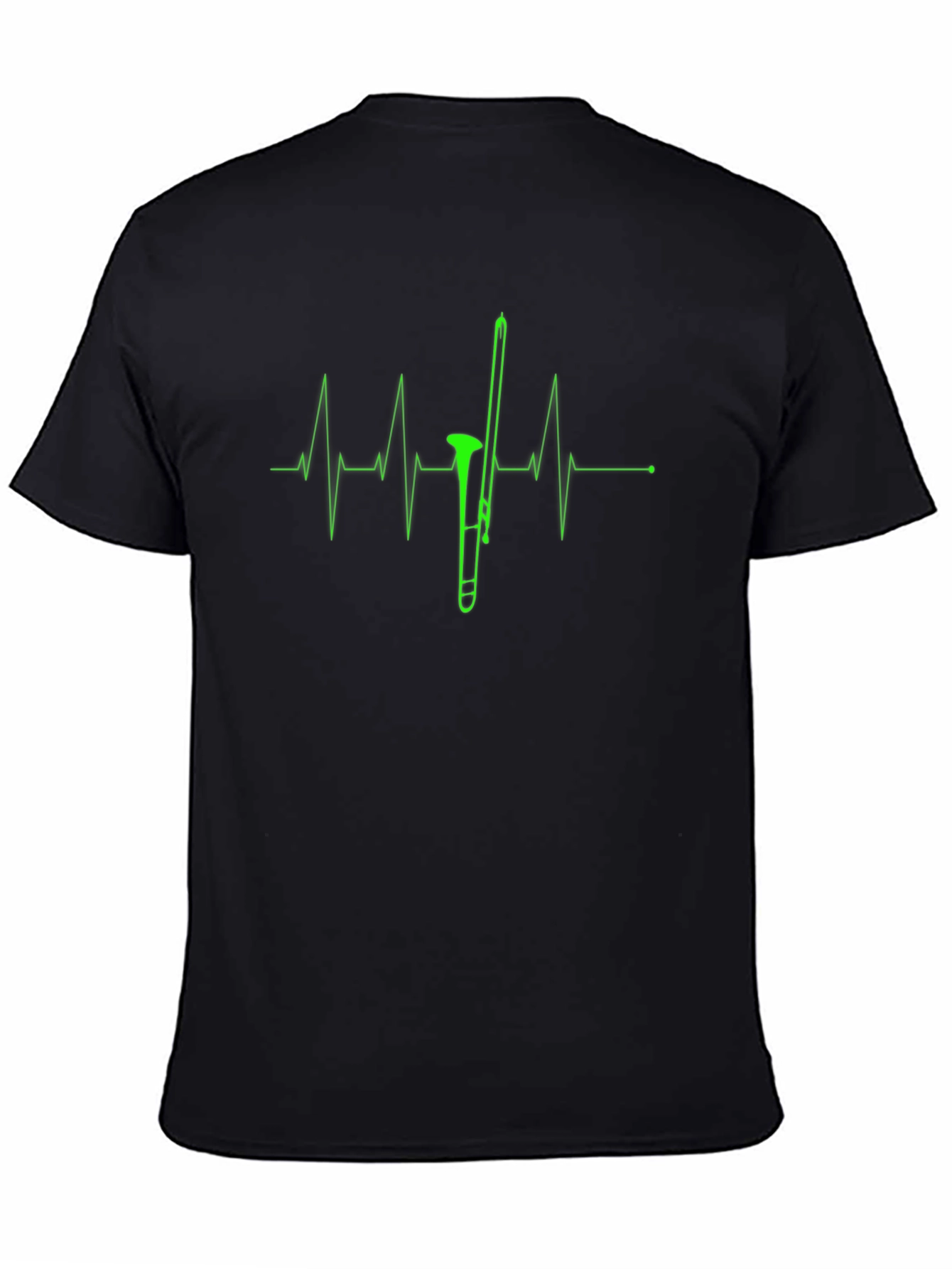Trombone Heartbeat Black Graphic Tee