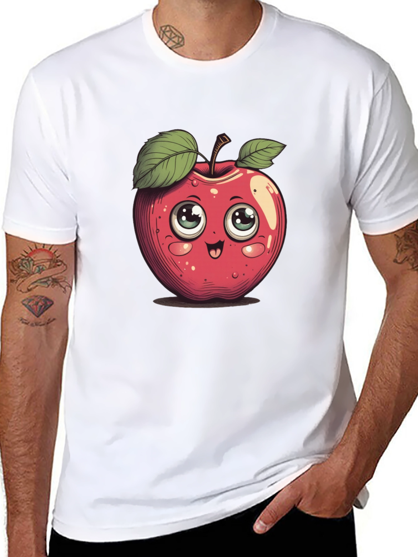 Cute Cartoon Apple Graphic Tee