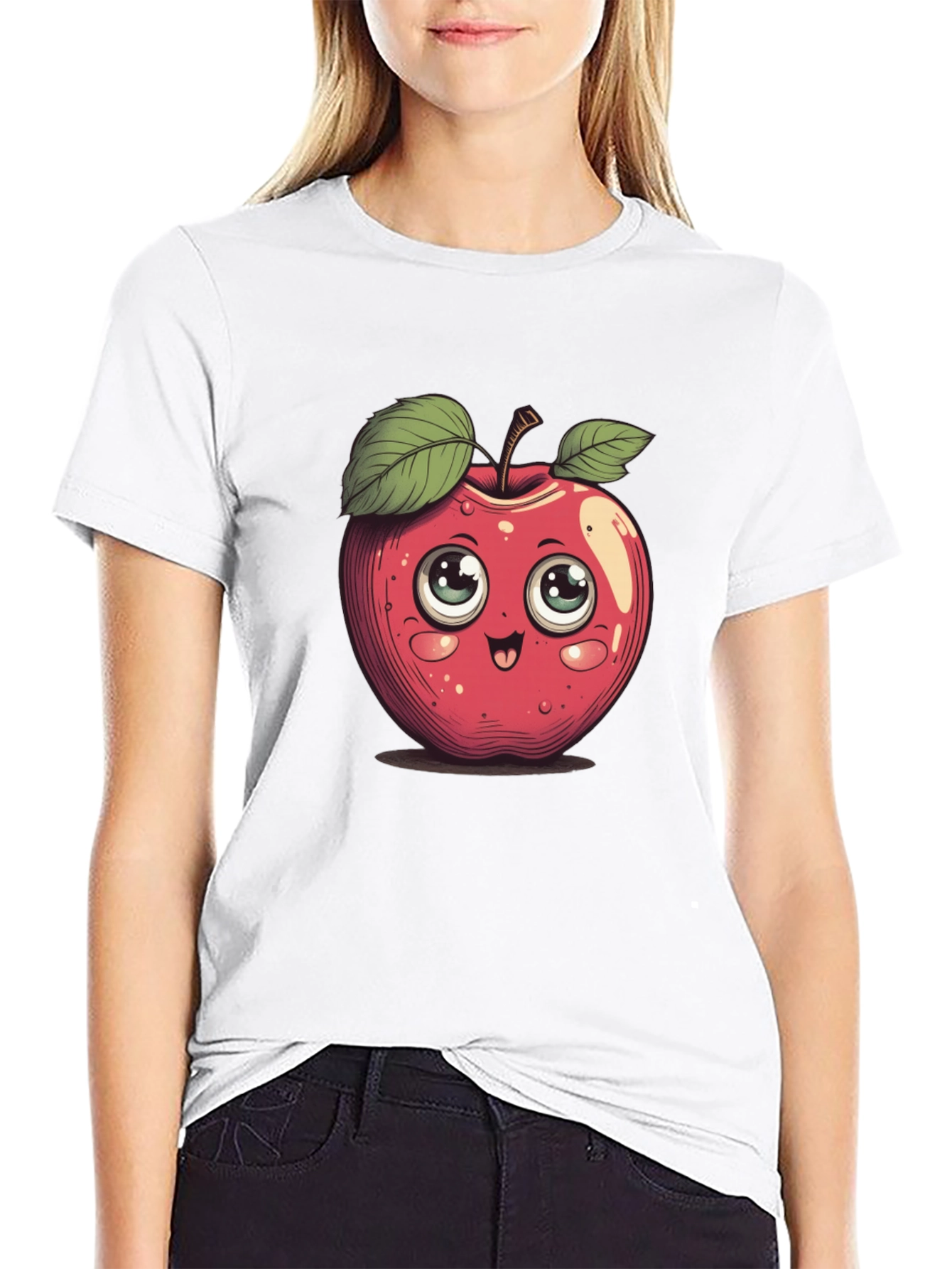 Cute Cartoon Apple Graphic Tee