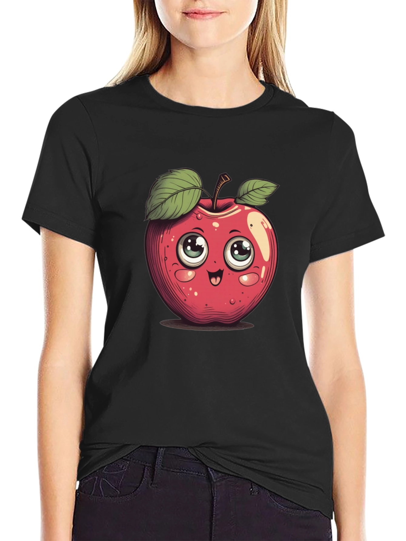 Cute Cartoon Apple Graphic Tee