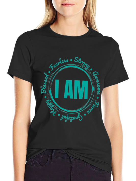 I AM Graphic Print Crew Neck T-Shirt