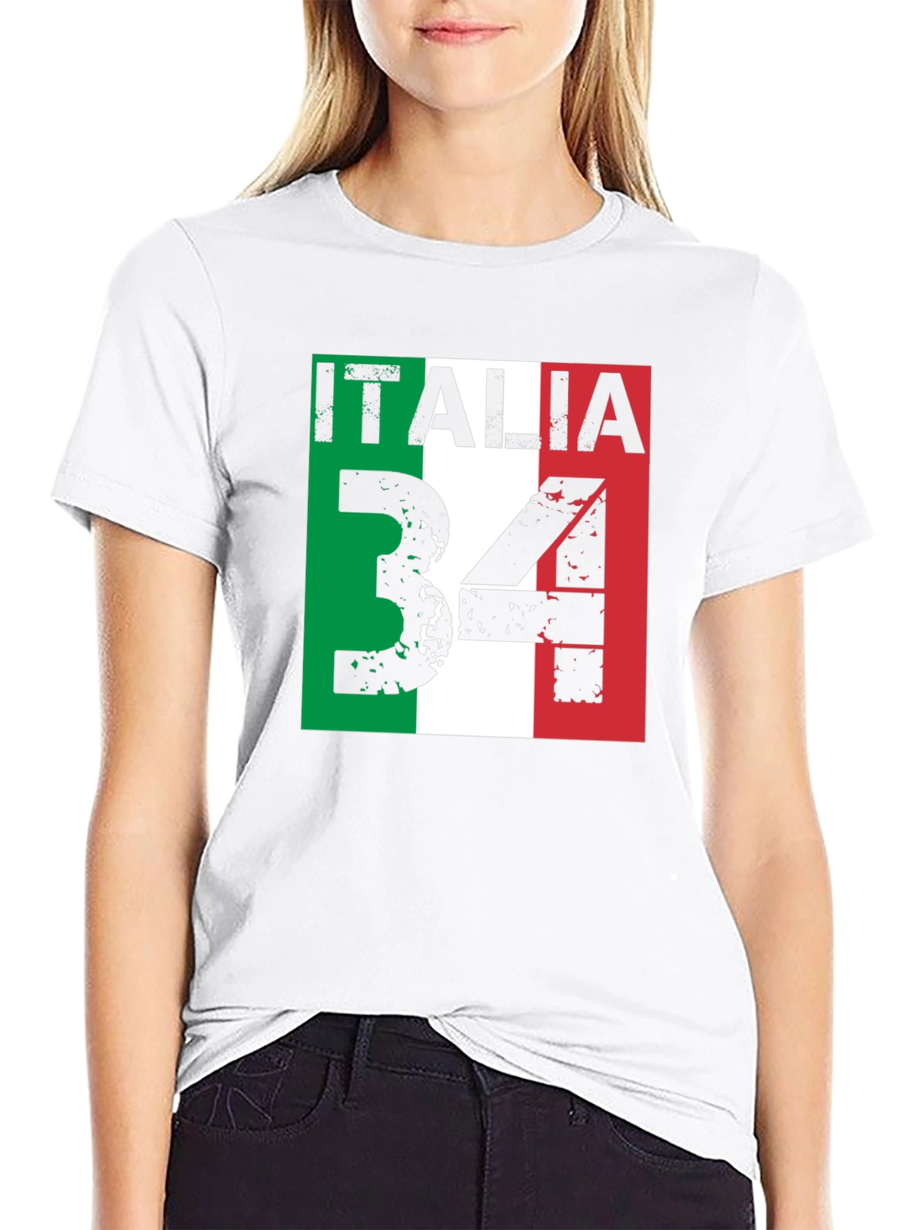 Italia 34 Graphic Tee - Italian Flag Design