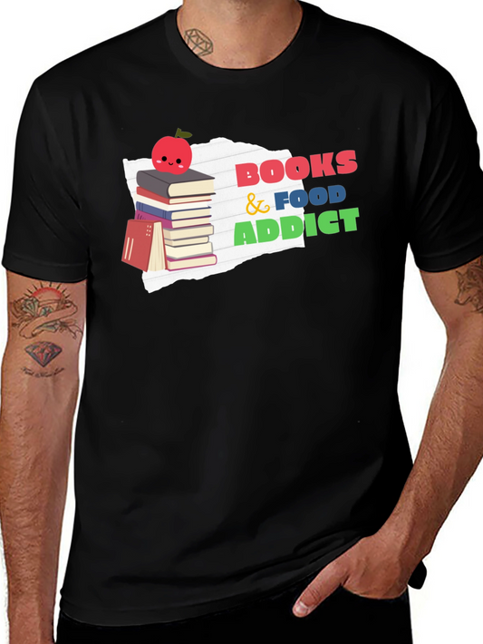 Books and Food Addict Graphic T-Shirt