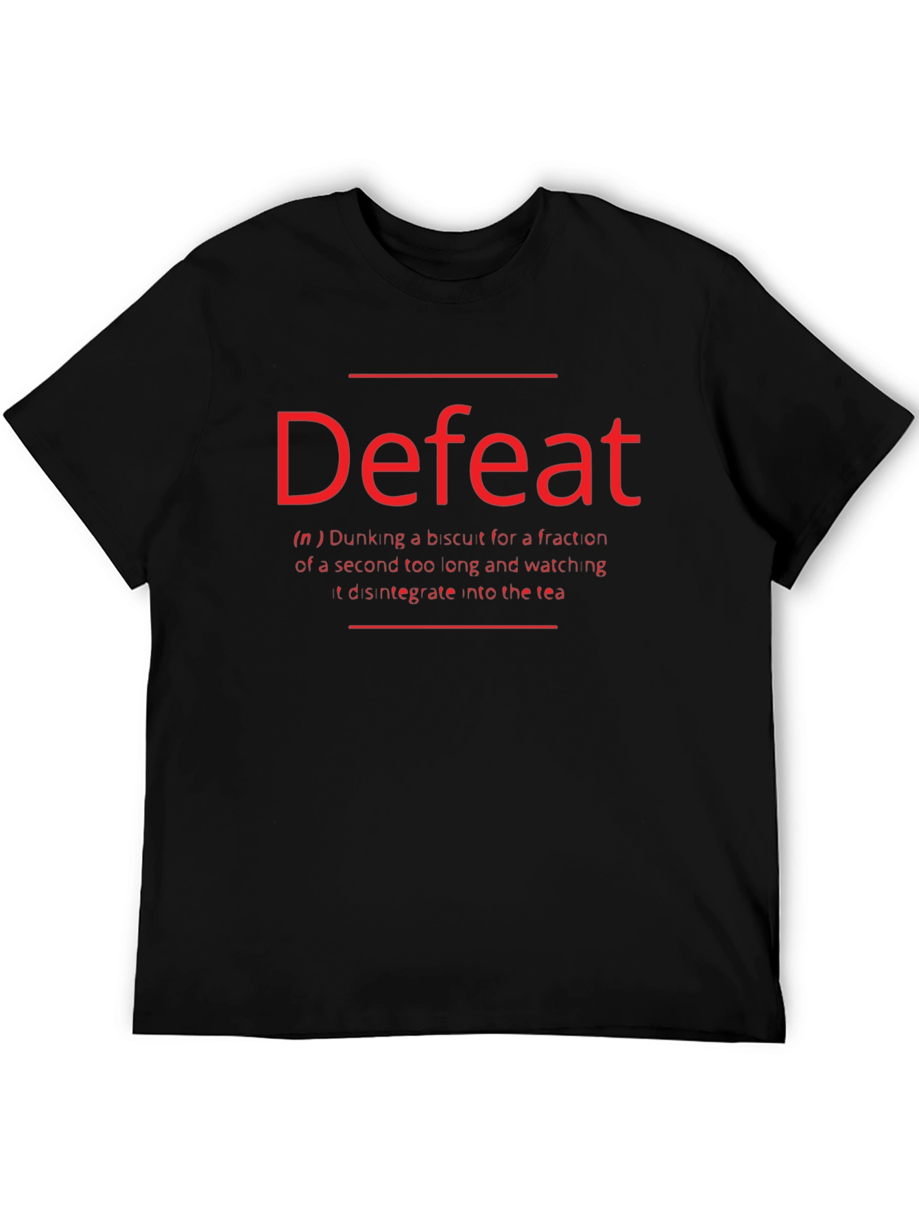 Funny Defeat Definition Black T-Shirt