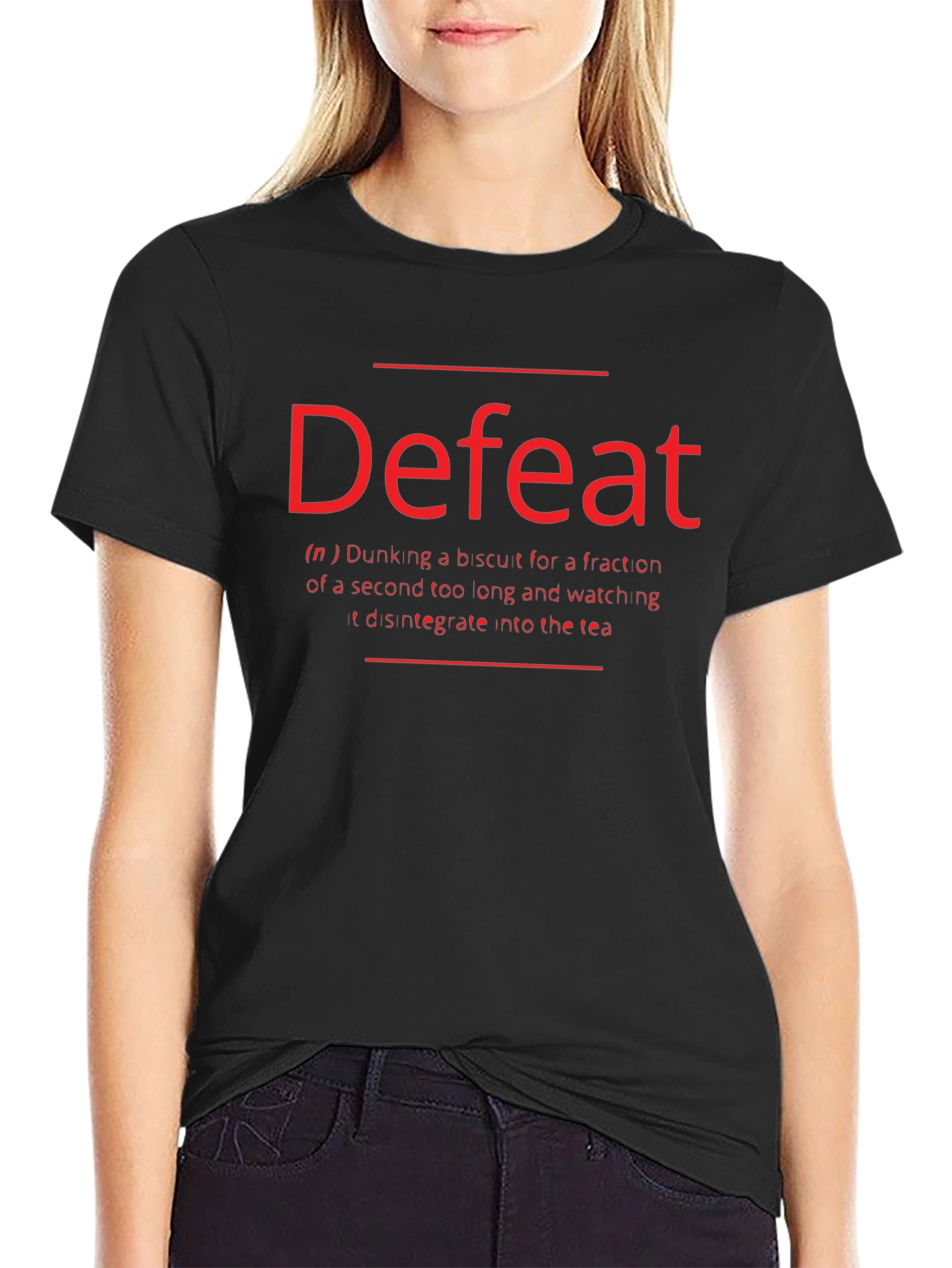 Funny Defeat Definition Black T-Shirt