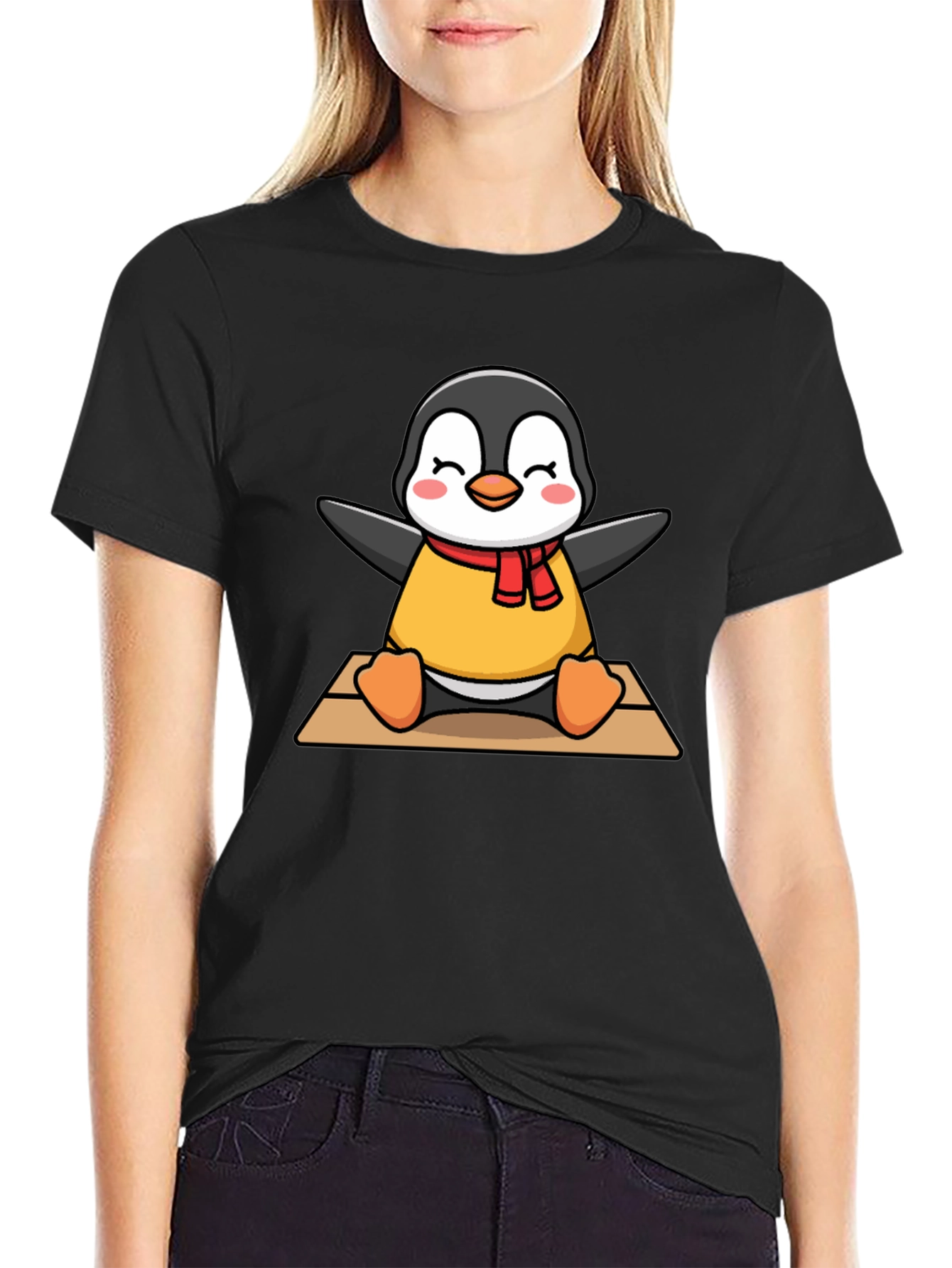 Cute Penguin T-Shirt - Black