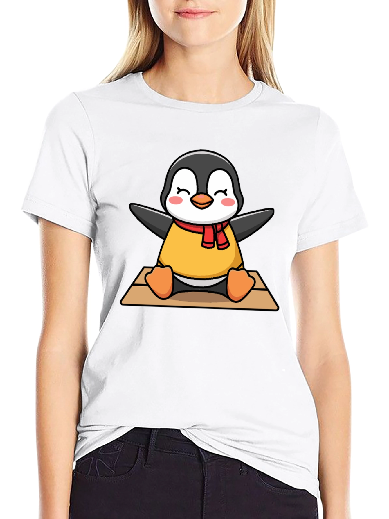 Cute Penguin T-Shirt - Black
