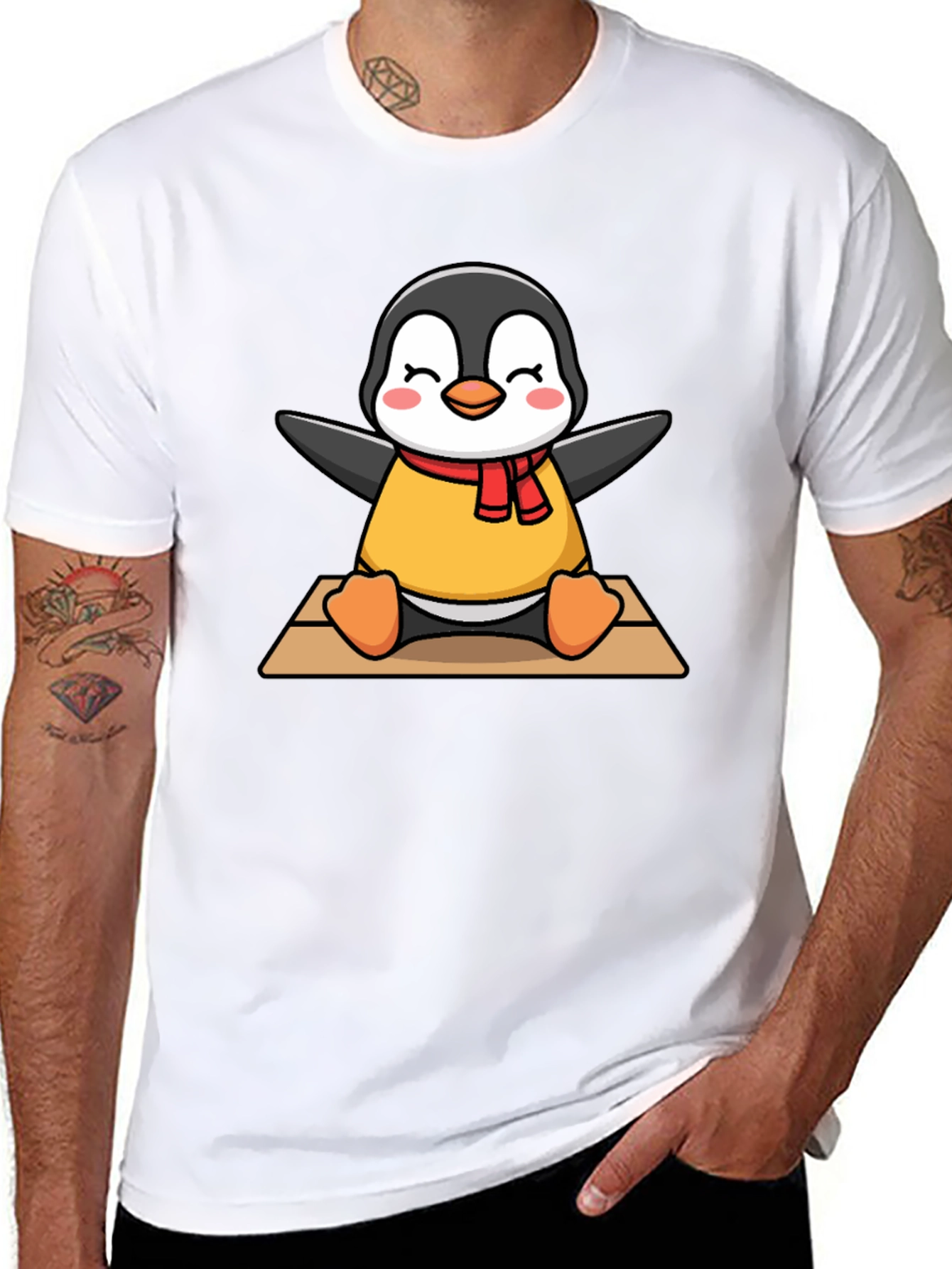 Cute Penguin T-Shirt - Black