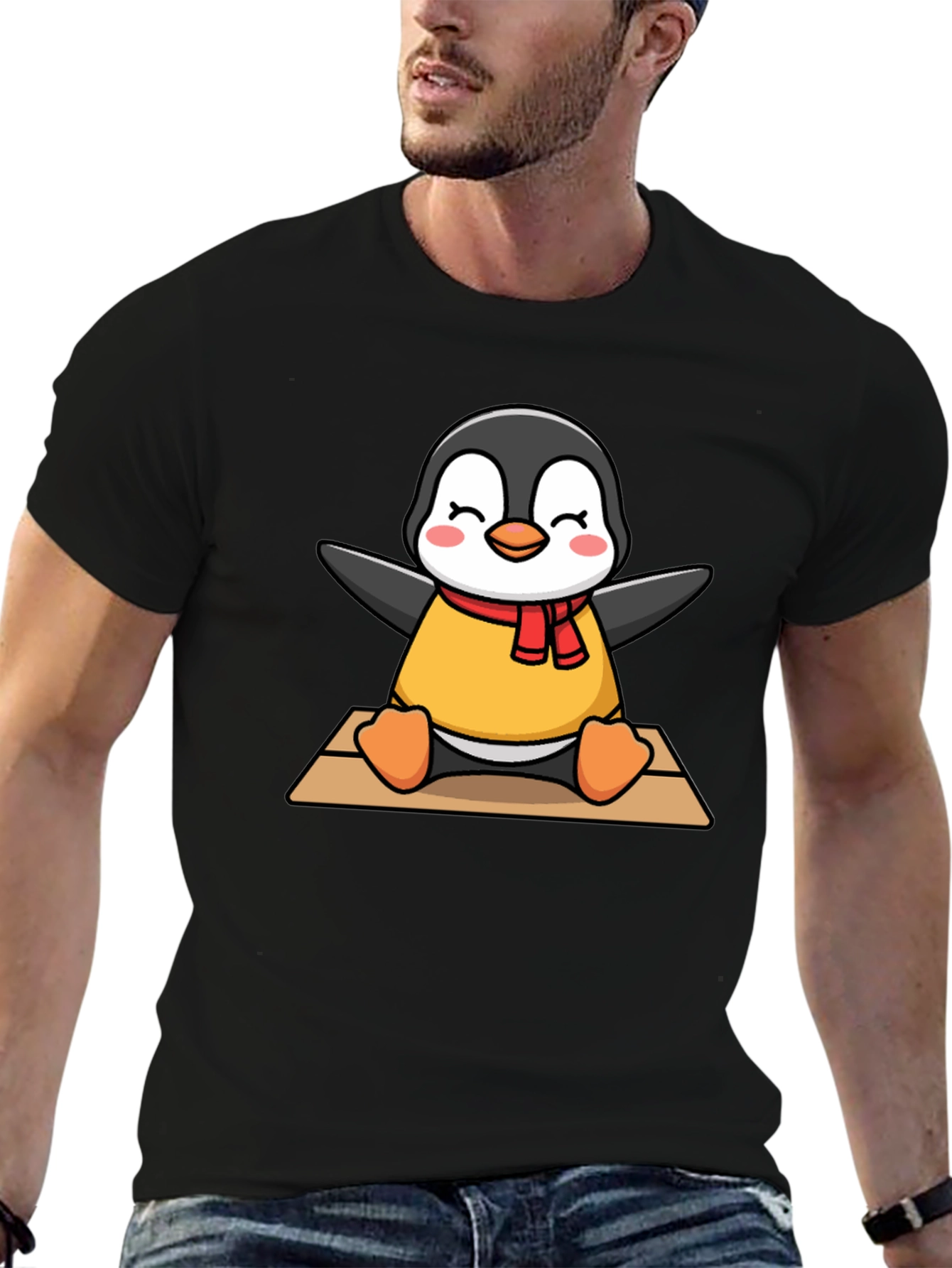 Cute Penguin T-Shirt - Black
